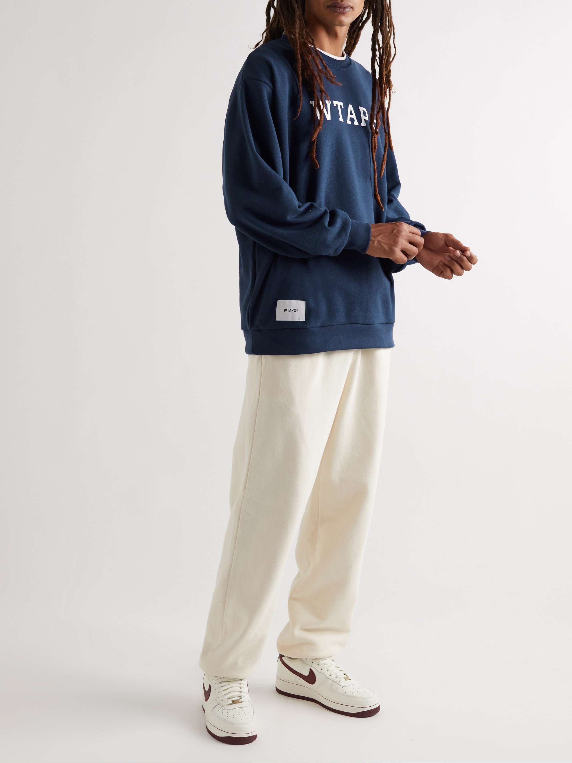 Navy Academy Logo-Print Cotton-Blend Jersey Sweatshirt | WTAPS | MR PORTER