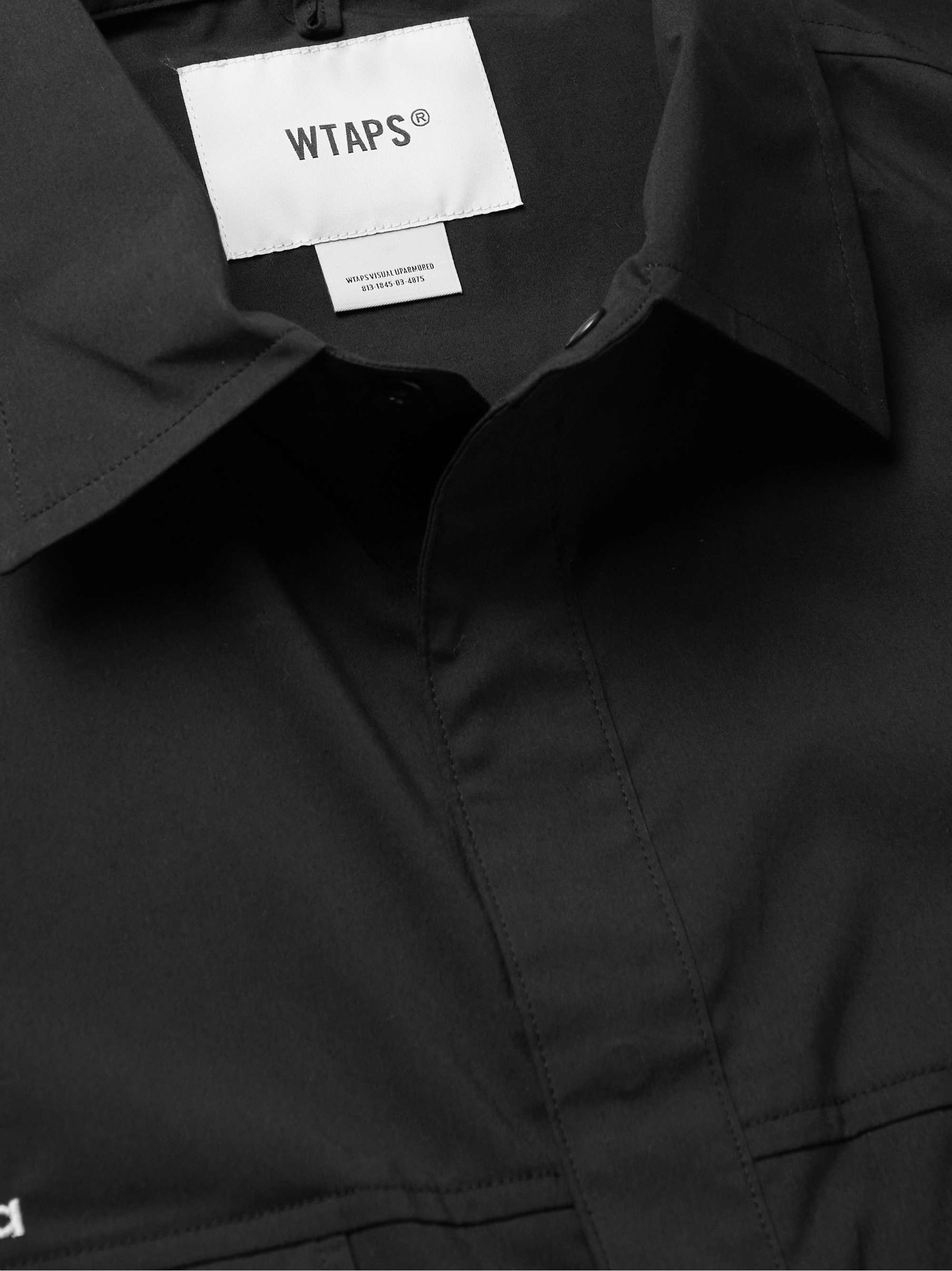 Black Logo-Appliquéd COOLMAX® Cotton-Blend Shirt | WTAPS® | MR PORTER