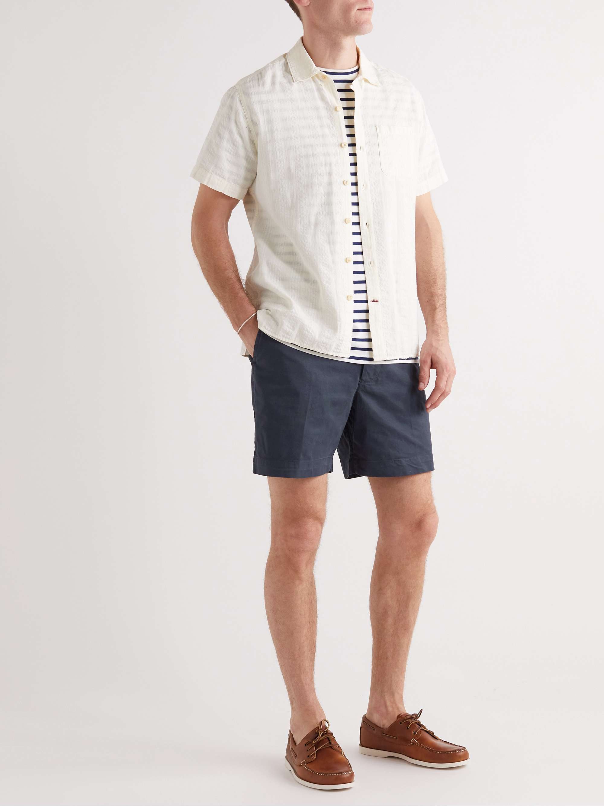 ALEX MILL Mercer Straight-Leg Cotton-Blend Twill Chino Shorts