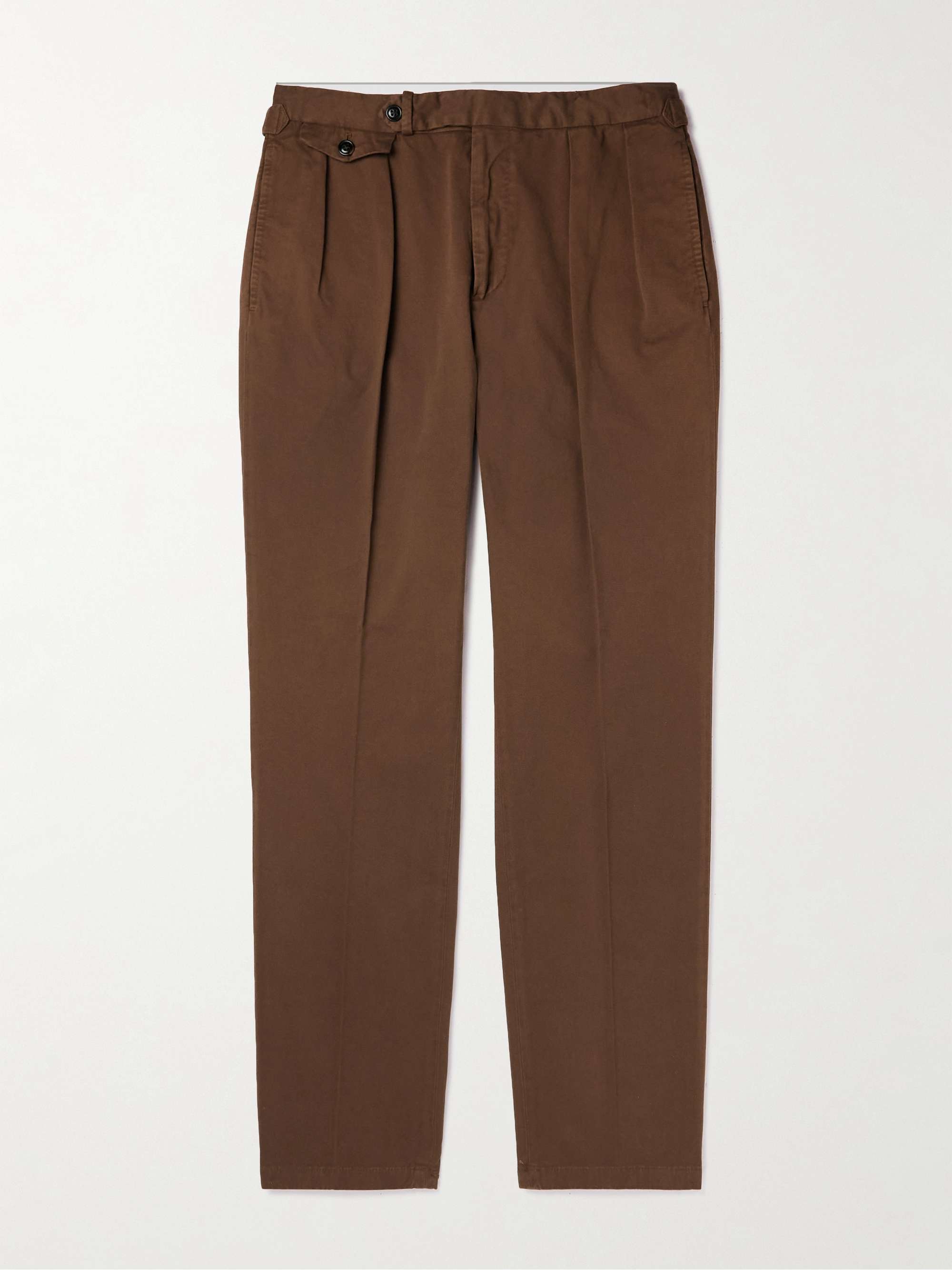 POLO RALPH LAUREN Straight-Leg Pleated Cotton-Blend Twill Suit Trousers