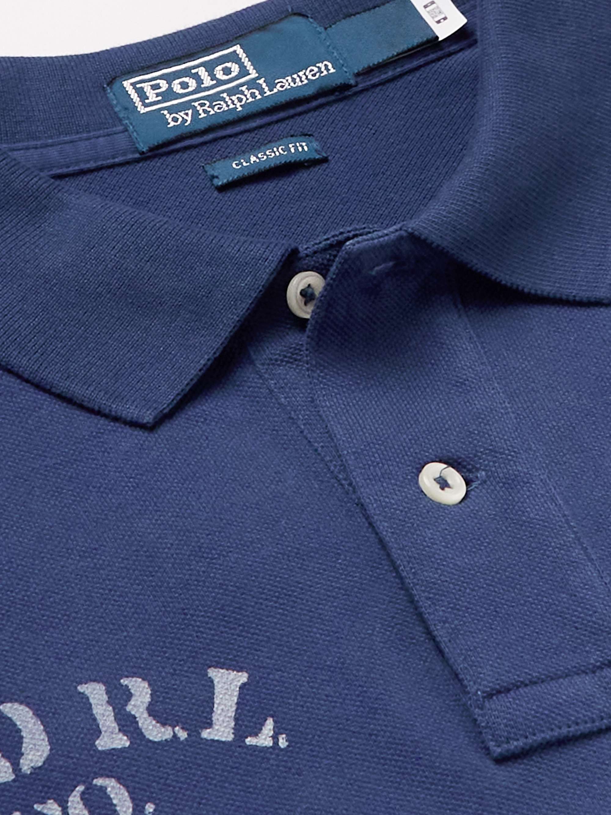 POLO RALPH LAUREN Logo-Appliquéd Printed Cotton-Piqué Polo Shirt