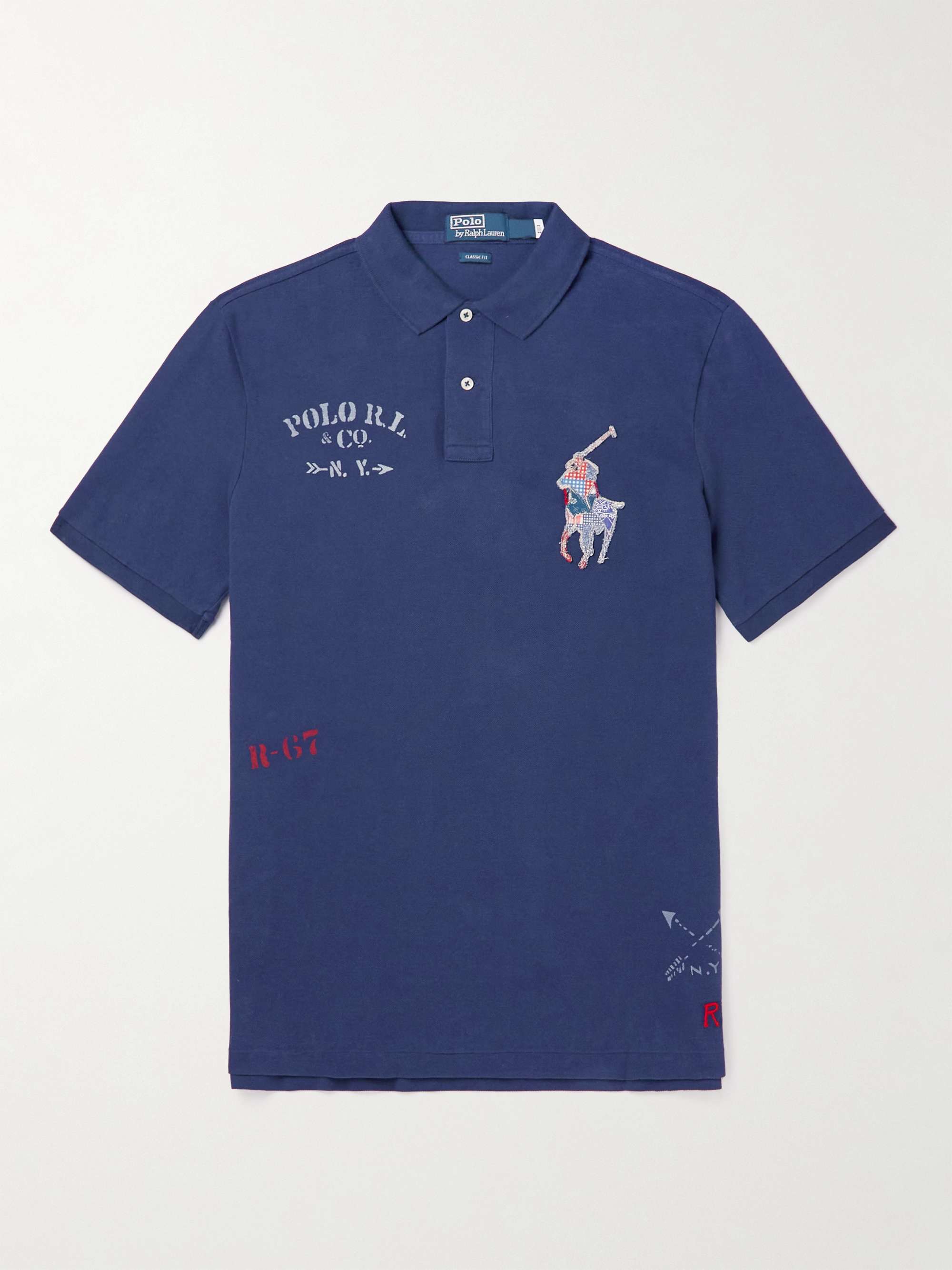 POLO RALPH LAUREN Logo-Appliquéd Printed Cotton-Piqué Polo Shirt
