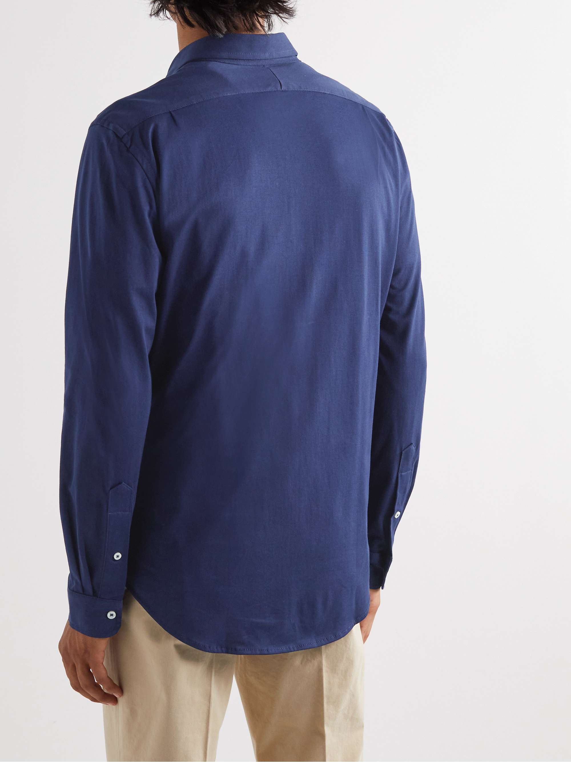POLO RALPH LAUREN Slim-Fit Logo-Embroidered Cotton-Jersey Shirt