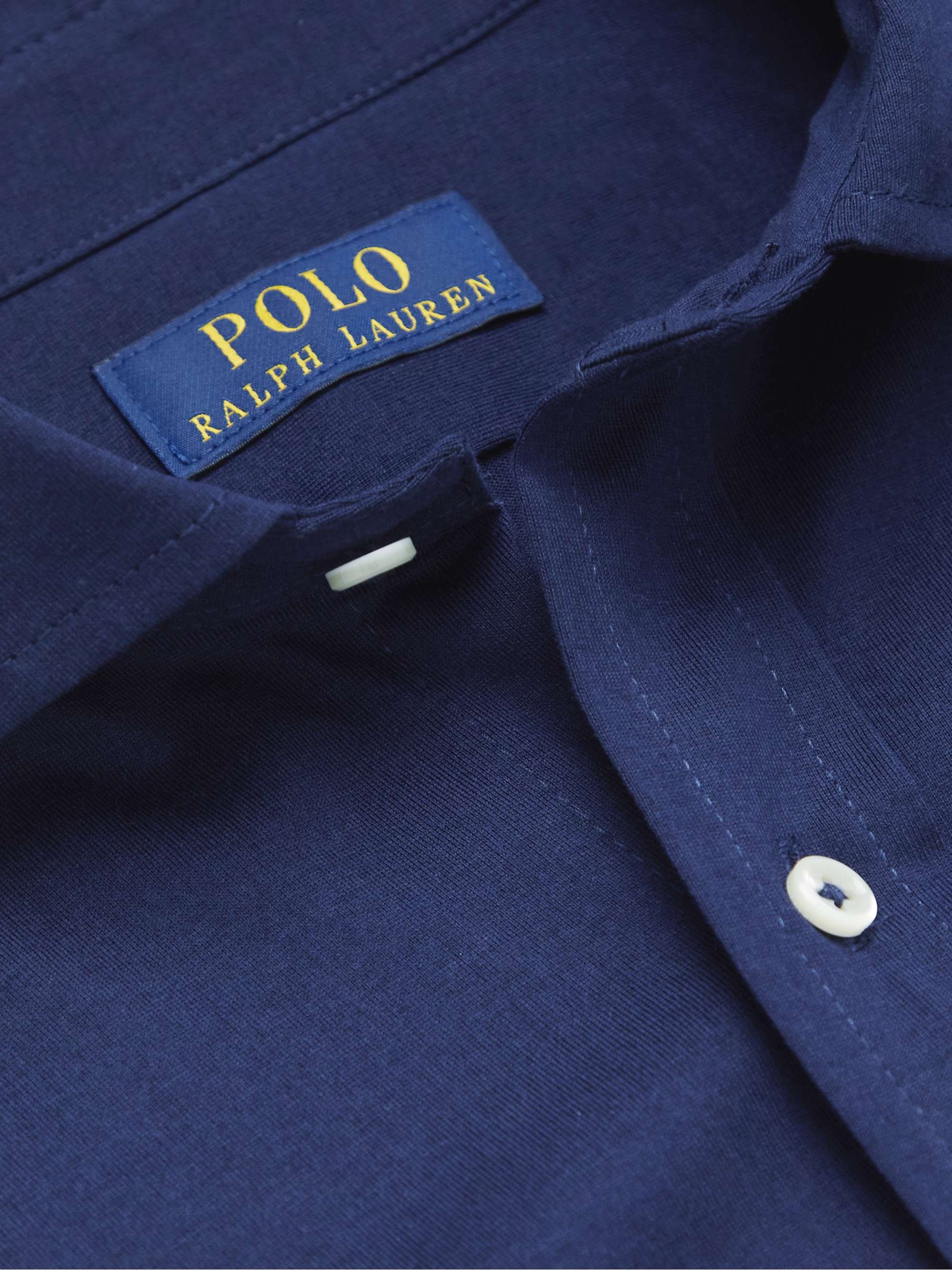 POLO RALPH LAUREN Slim-Fit Logo-Embroidered Cotton-Jersey Shirt