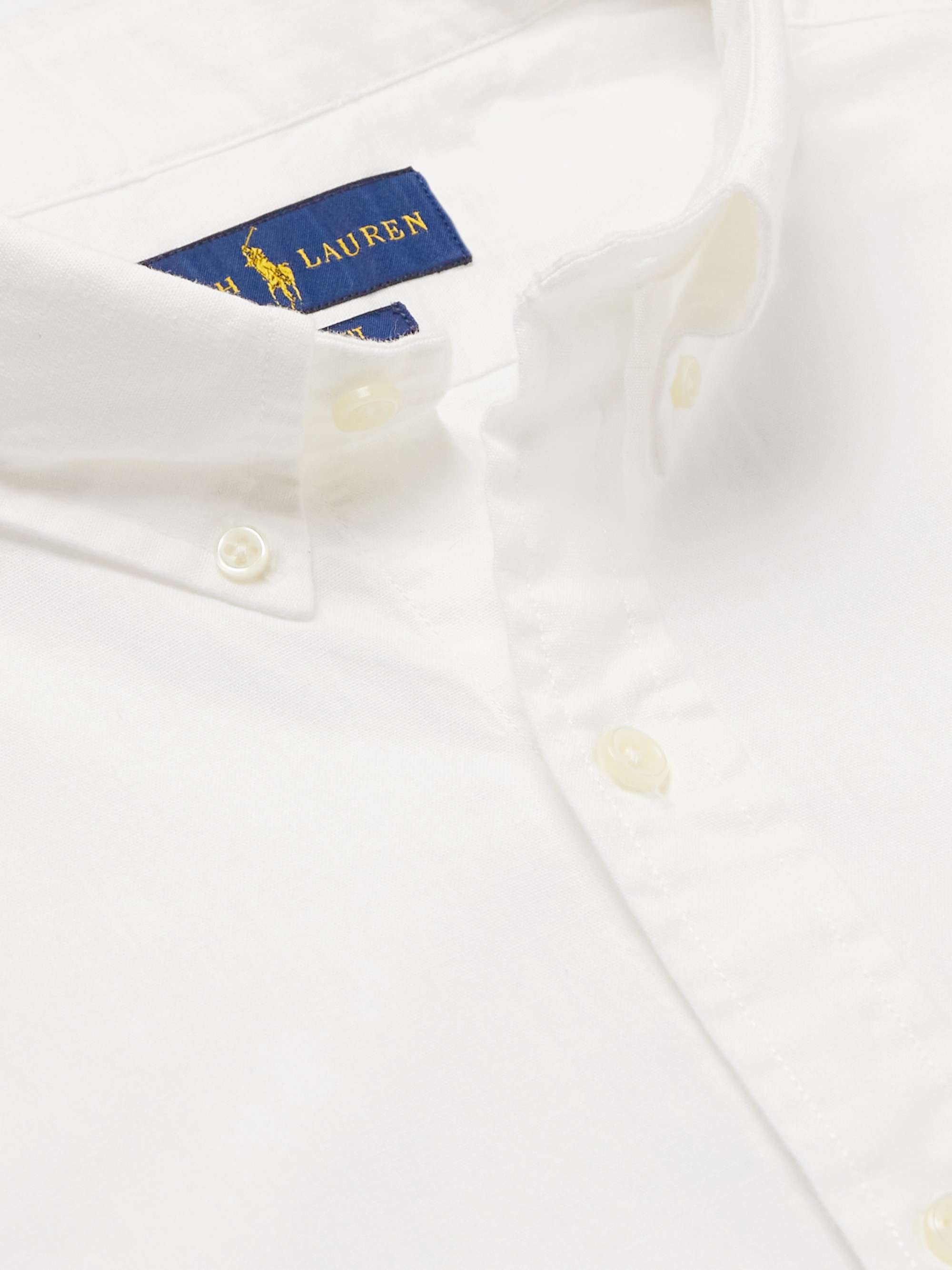 POLO RALPH LAUREN Slim-Fit Button-Down Collar Cotton-Chambray Shirt