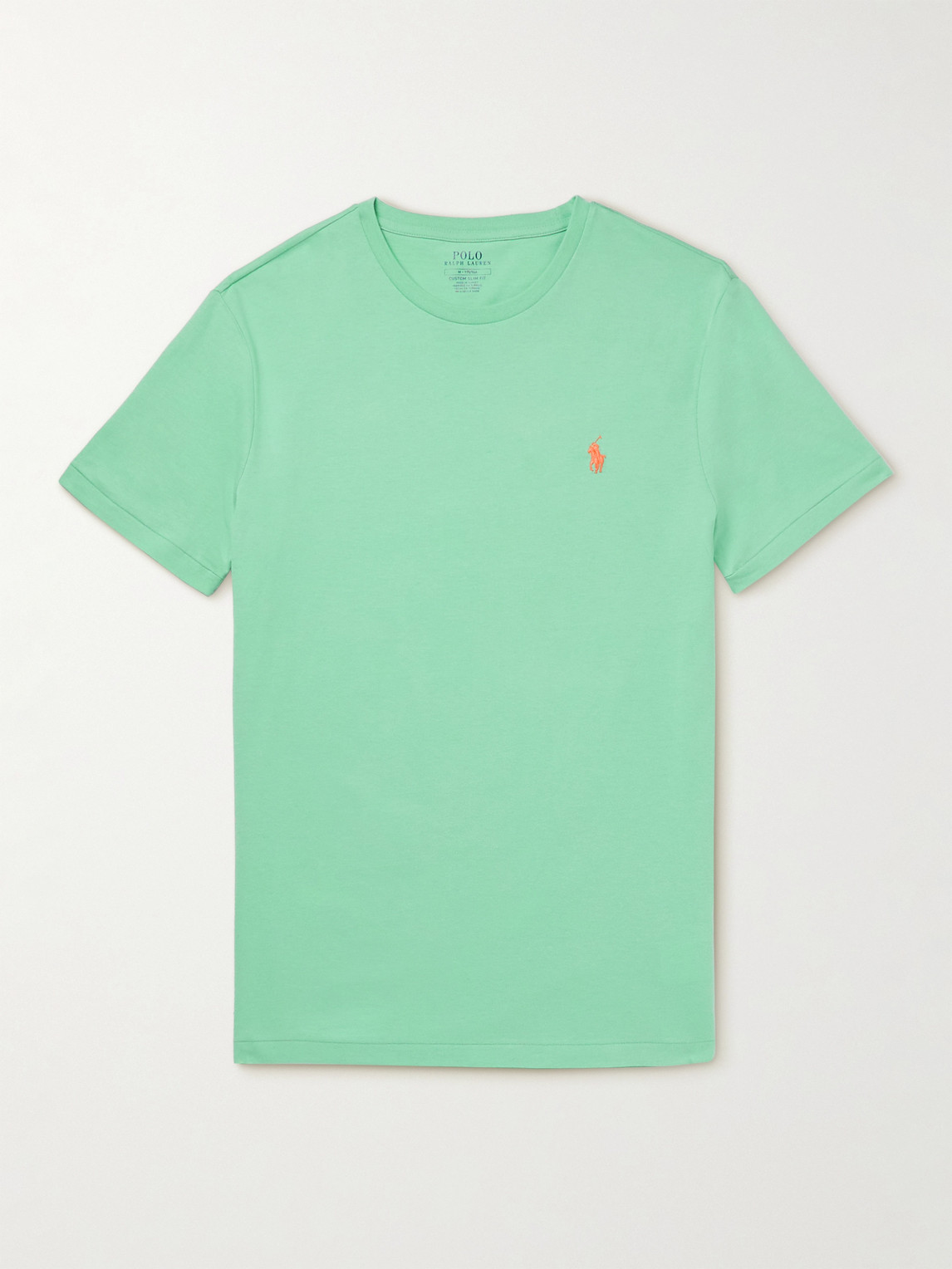 Polo Ralph Lauren Slim-fit Logo-embroidered Cotton-jersey T-shirt In Green