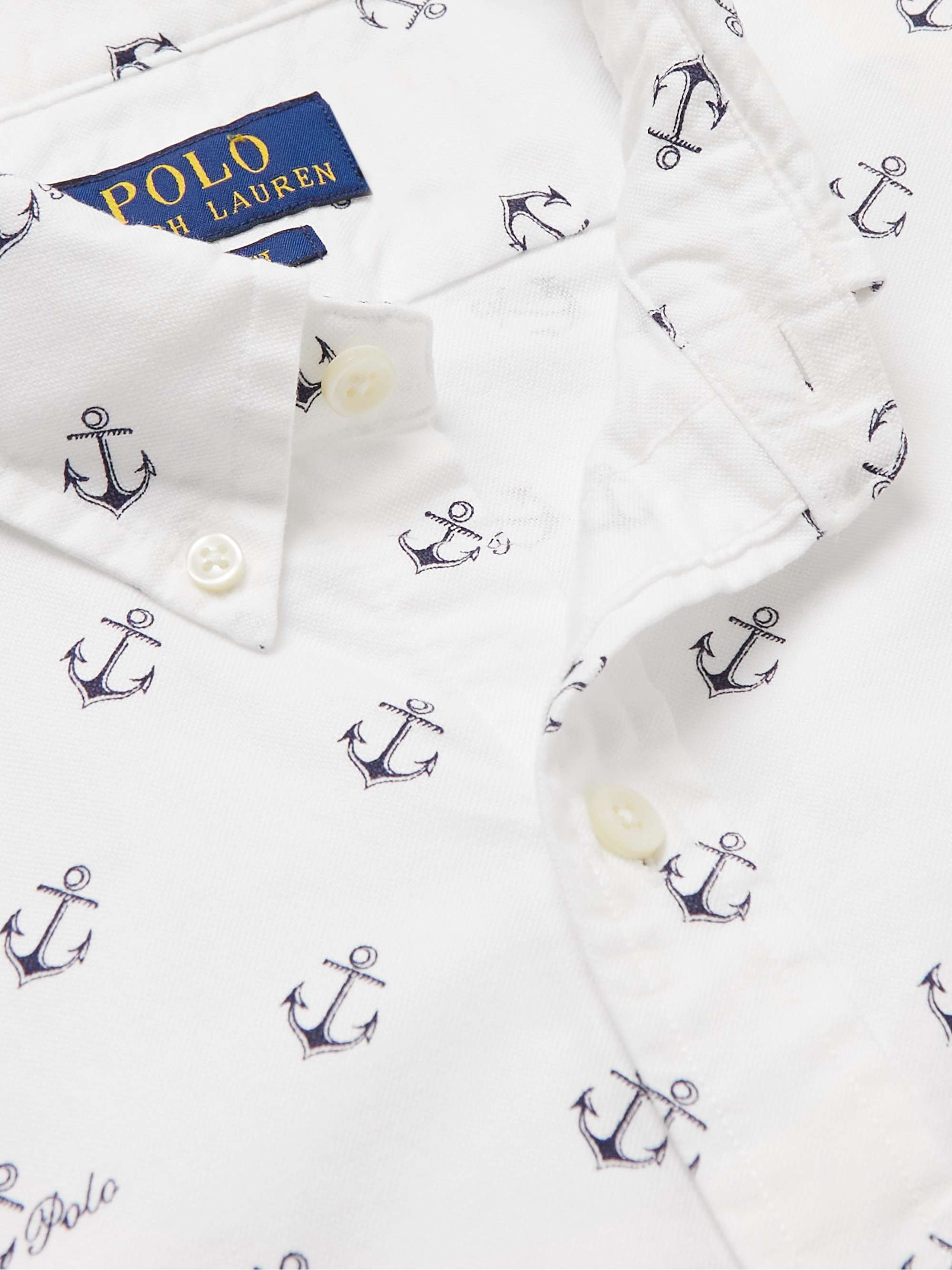 POLO RALPH LAUREN Slim-Fit Button-Down Collar Printed Cotton Oxford Shirt
