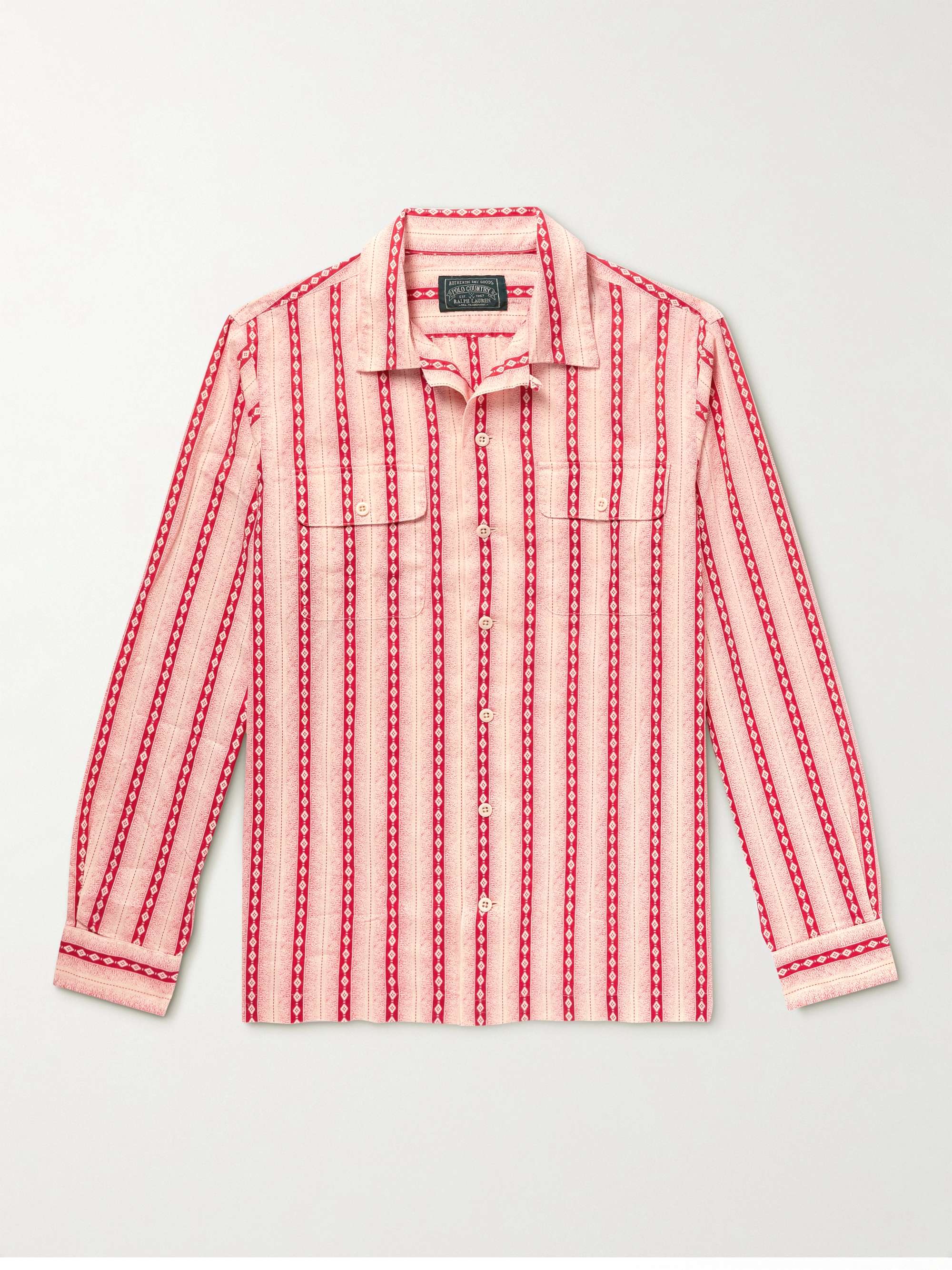 POLO RALPH LAUREN Striped Cotton and Linen-Blend Shirt