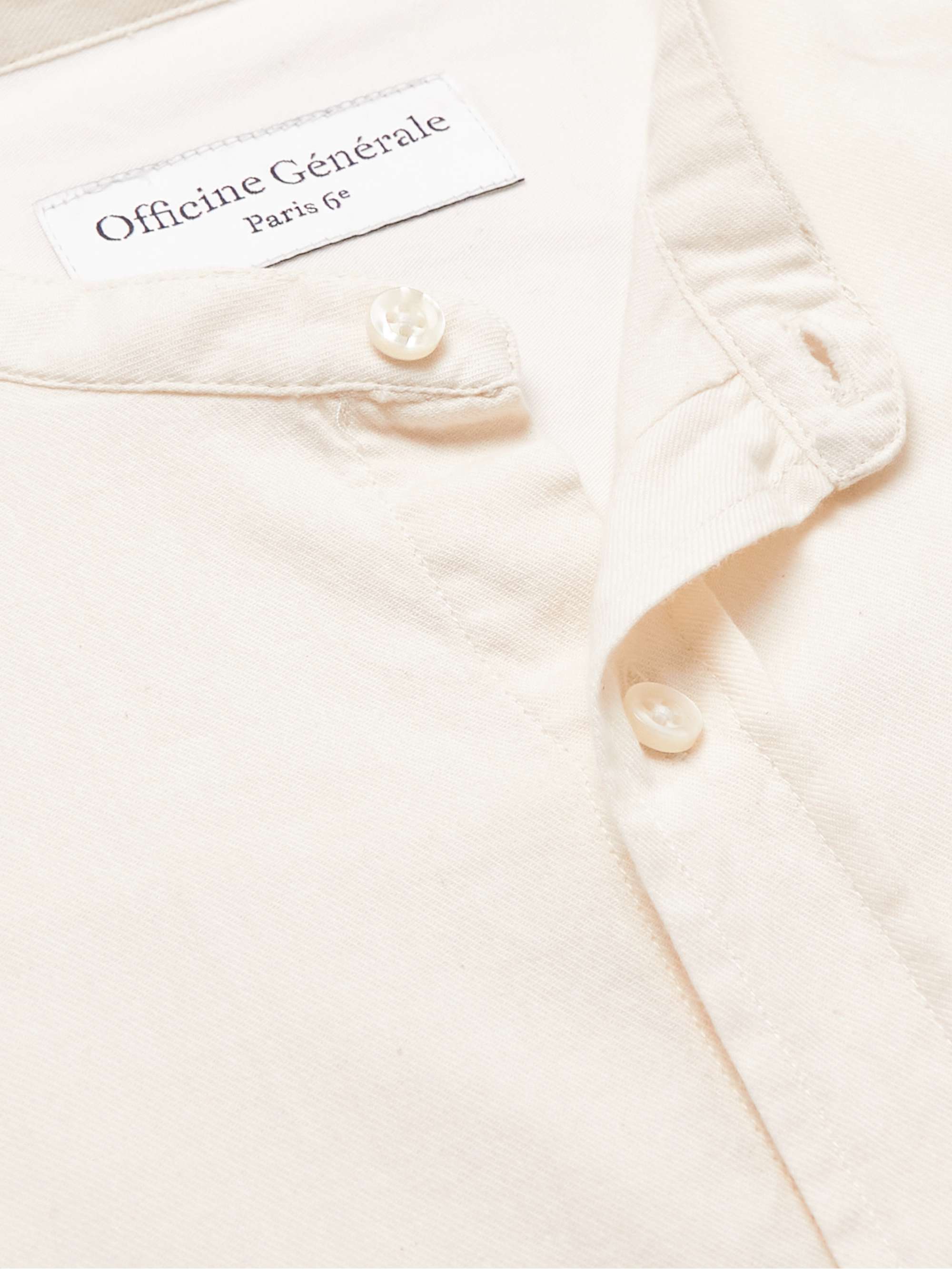OFFICINE GÉNÉRALE Gaston Grandad-Collar Organic Cotton-Twill Shirt