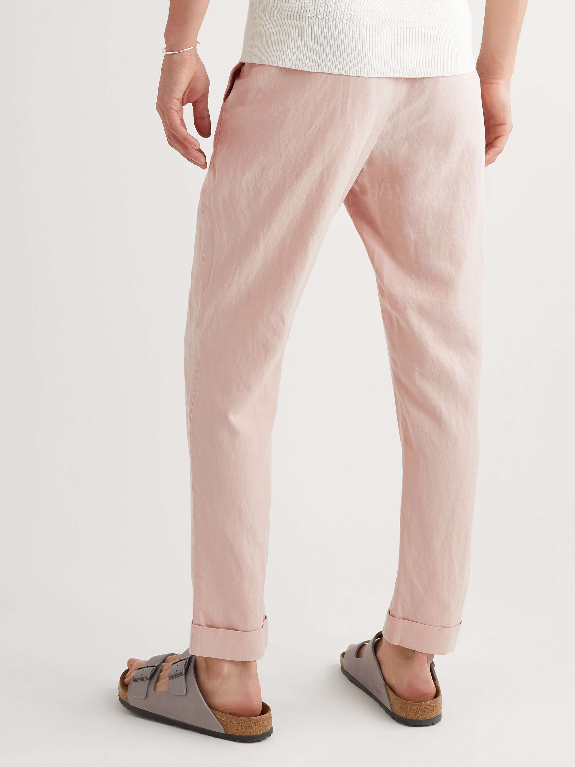 OFFICINE GÉNÉRALE Joseph Garment-Dyed Lyocell, Linen and Cotton-Blend Drawstring Trousers