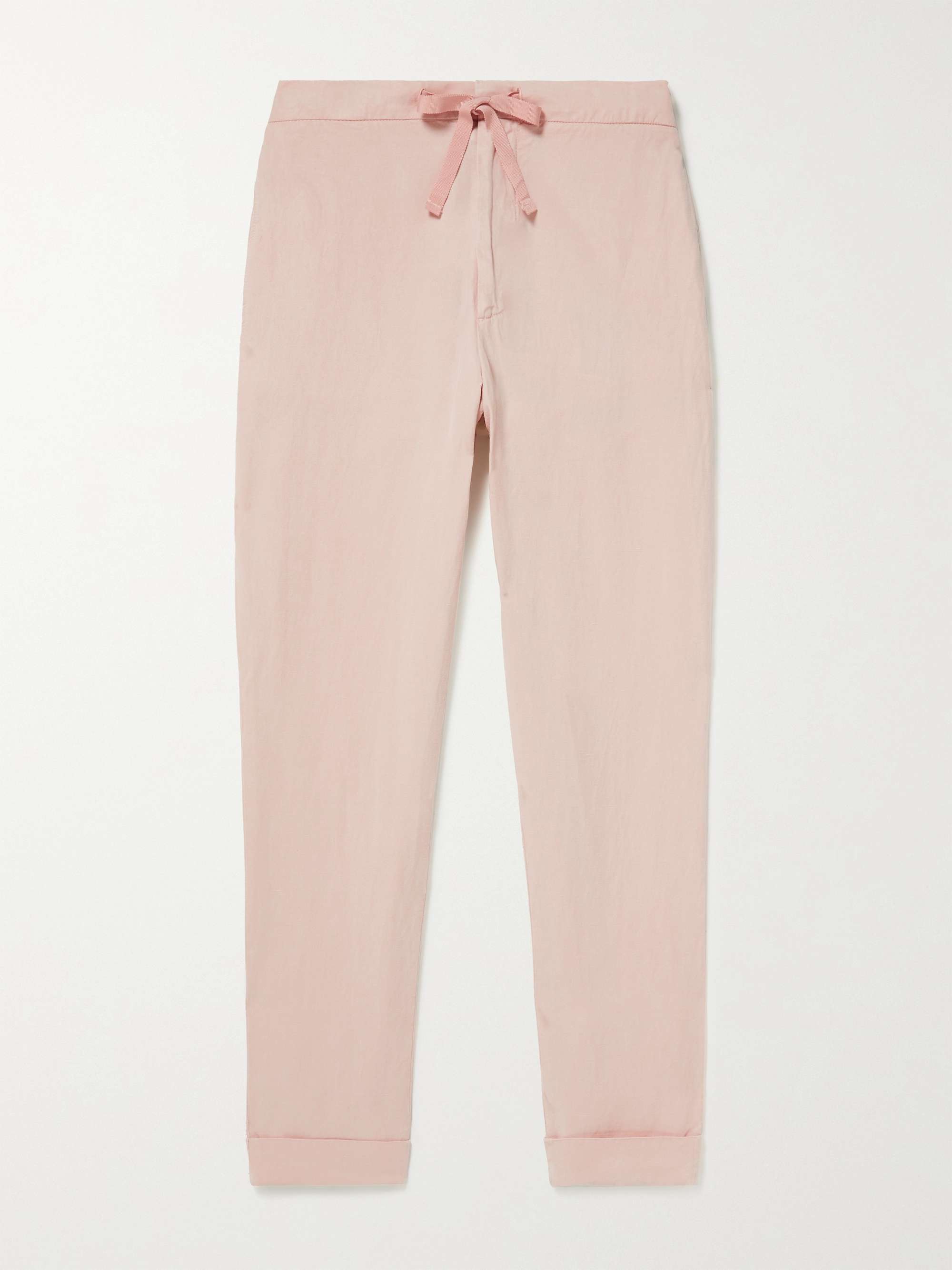 OFFICINE GÉNÉRALE Joseph Garment-Dyed Lyocell, Linen and Cotton-Blend Drawstring Trousers