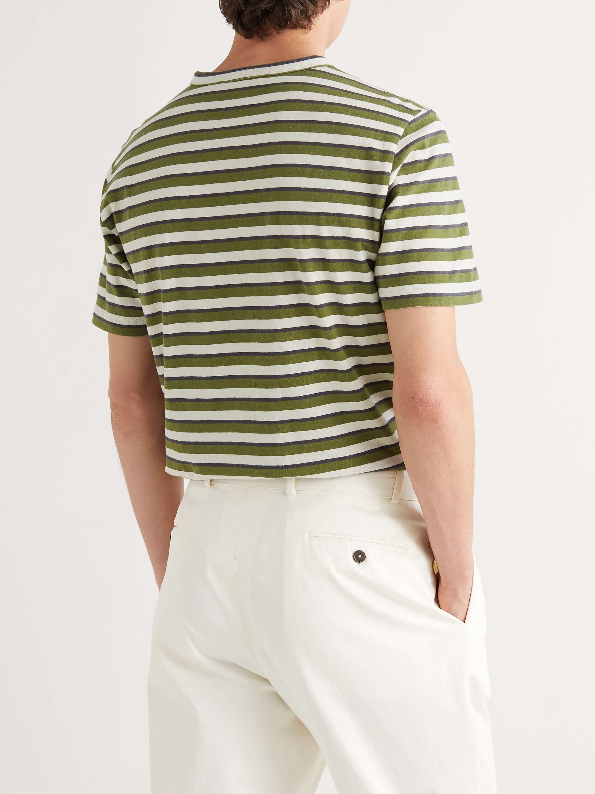 OFFICINE GÉNÉRALE Striped Slub Cotton-Jersey T-shirt