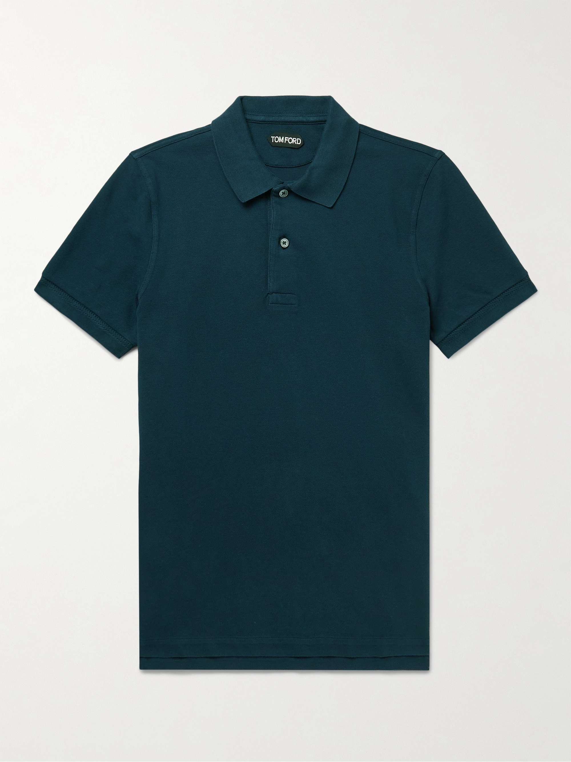 TOM FORD Garment-Dyed Cotton-Piqué Polo Shirt