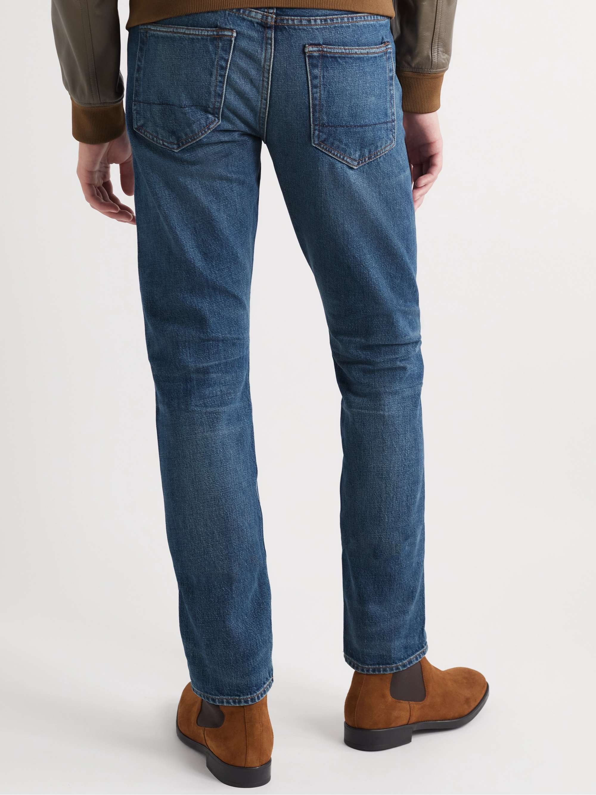 TOM FORD Straight-Leg Garment-Washed Selvedge Jeans