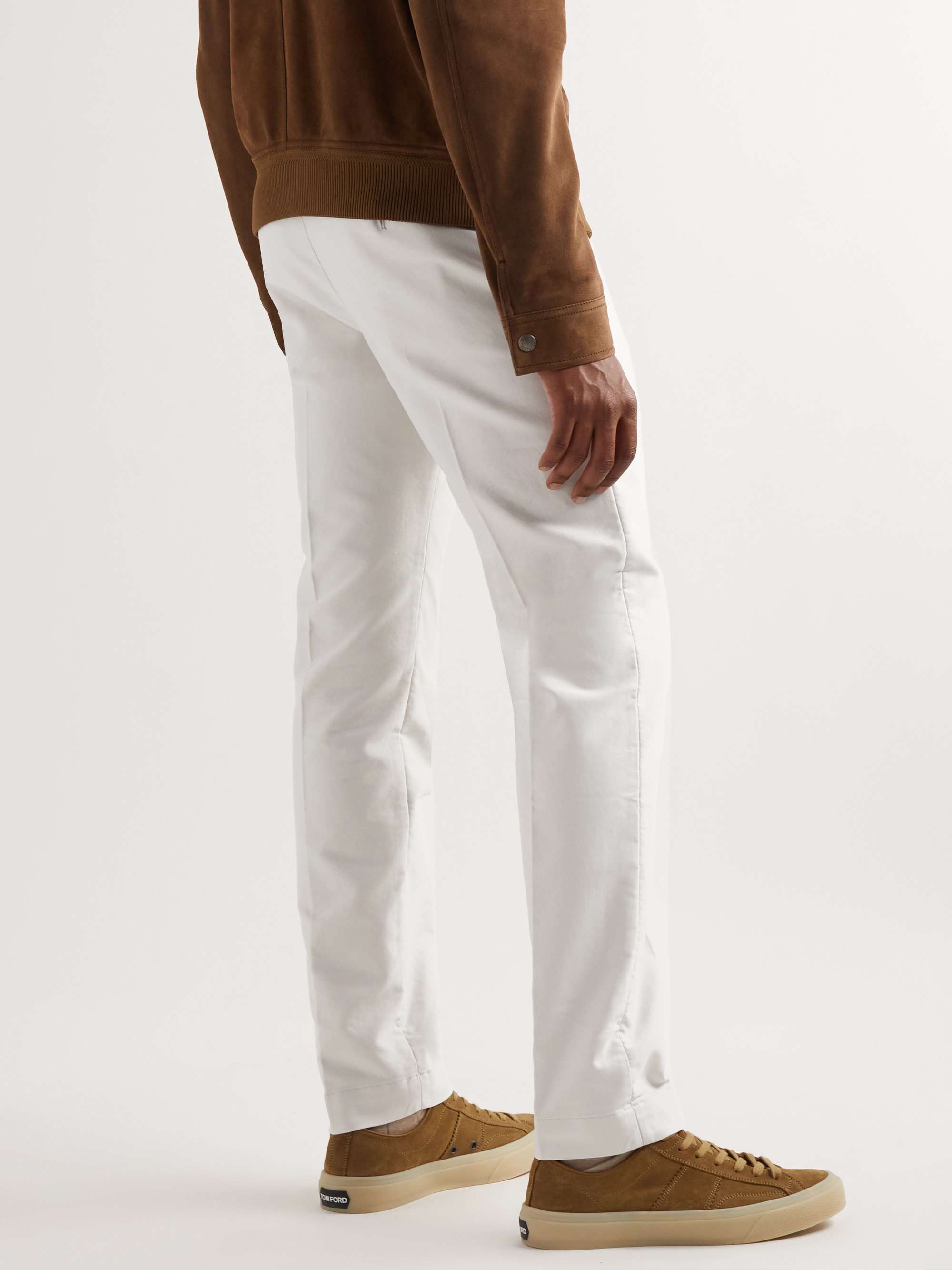 TOM FORD Straight-Leg Pleated Cotton Trousers