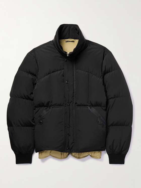 mrporter.com | TOM FORD Leather and Webbing-Trimmed Quilted Shell Down Jacket