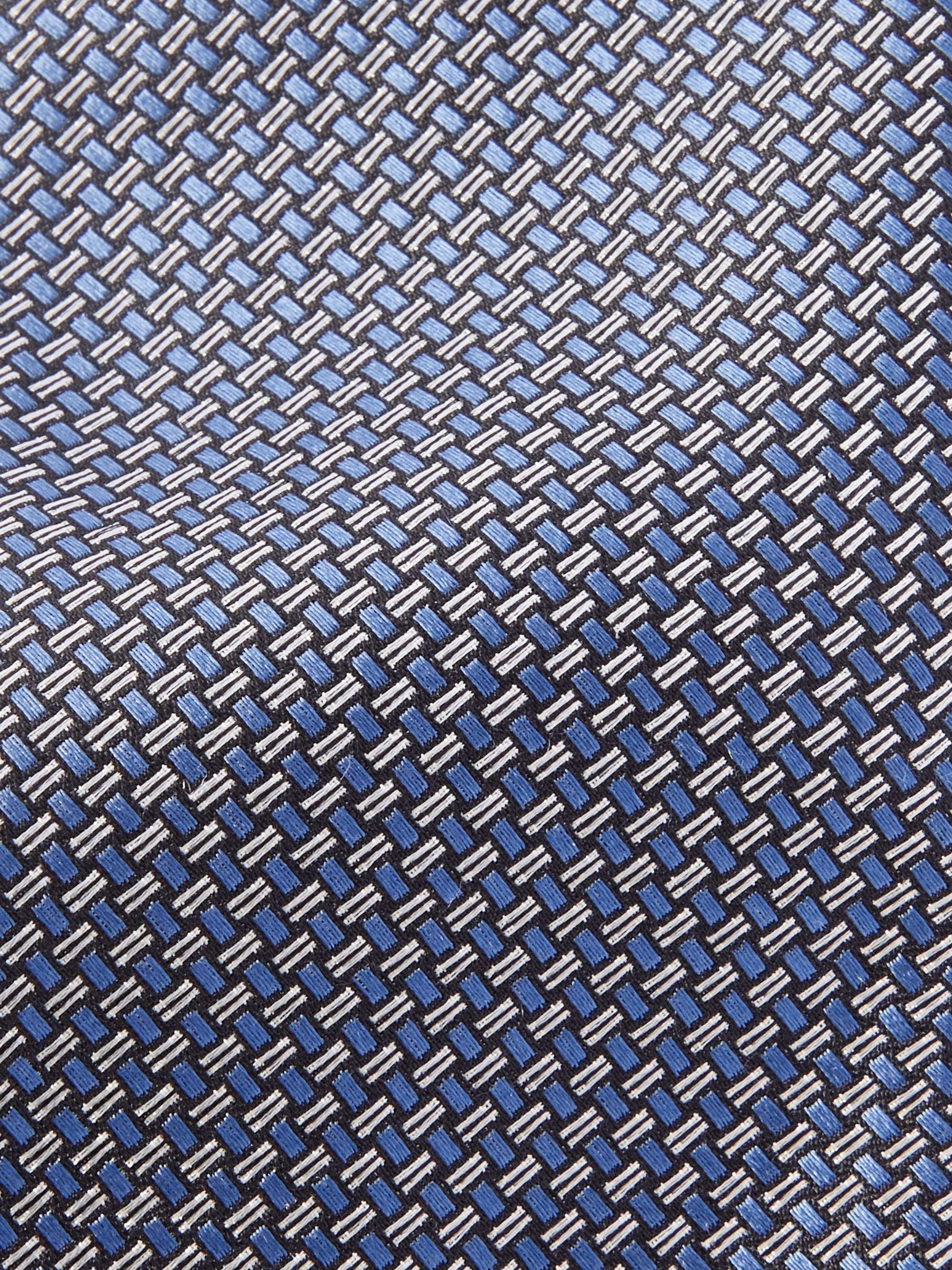 New TOM FORD 8CM SILK JACQUARD TIE grey woven Italy geometric pattern 