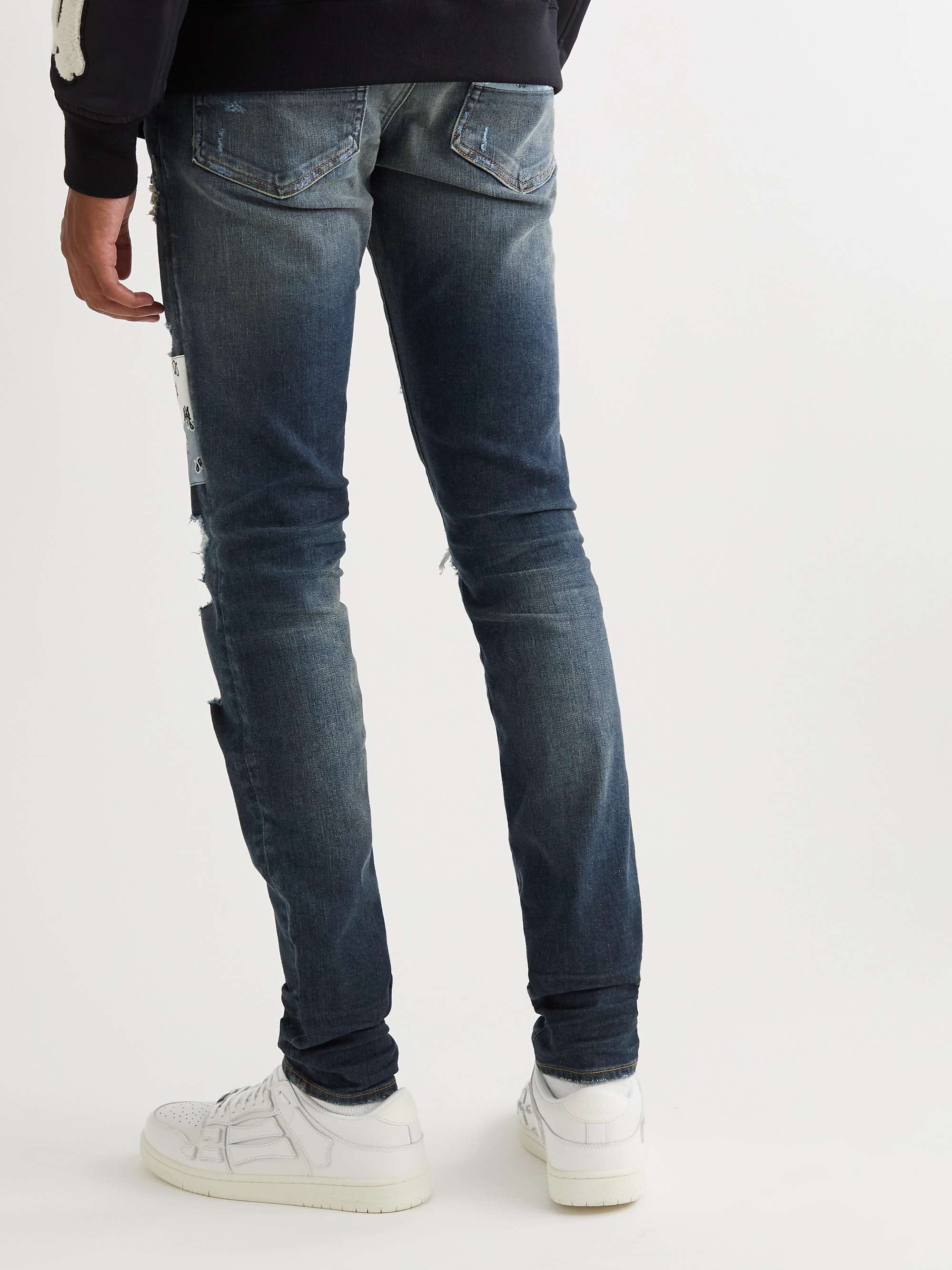 AMIRI MA Skinny-Fit Distressed Panelled Jeans