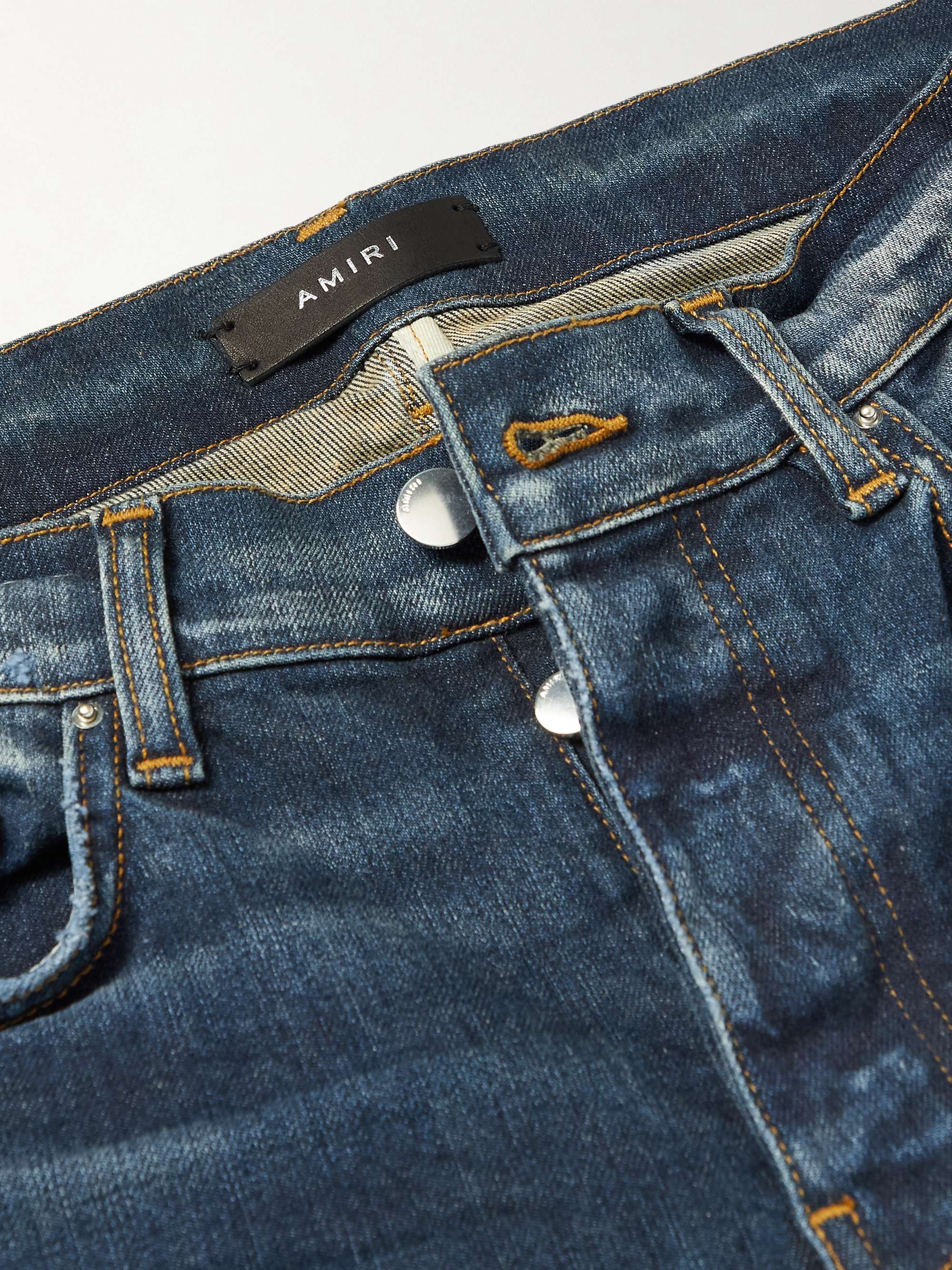 AMIRI MA Skinny-Fit Distressed Panelled Jeans