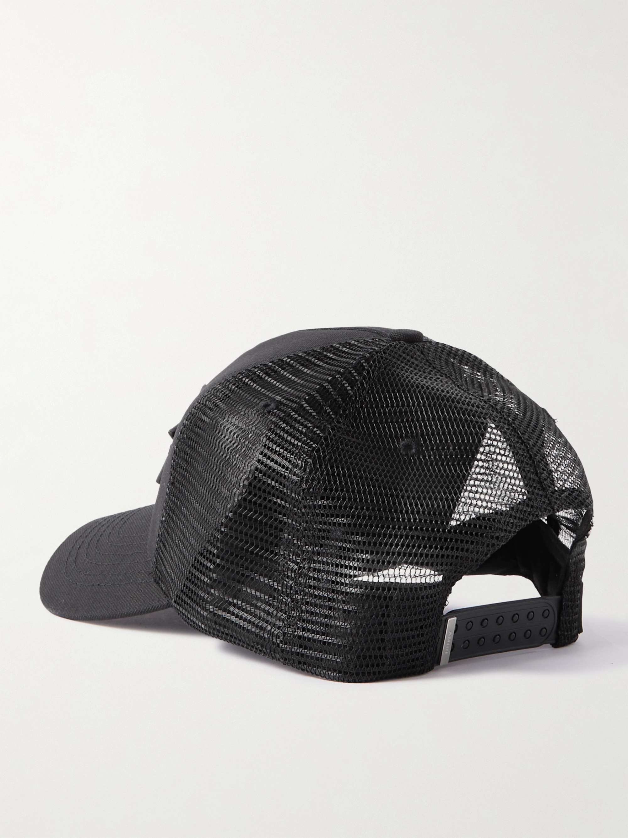 AMIRI Leather-Trimmed Cotton-Canvas and Mesh Trucker Hat
