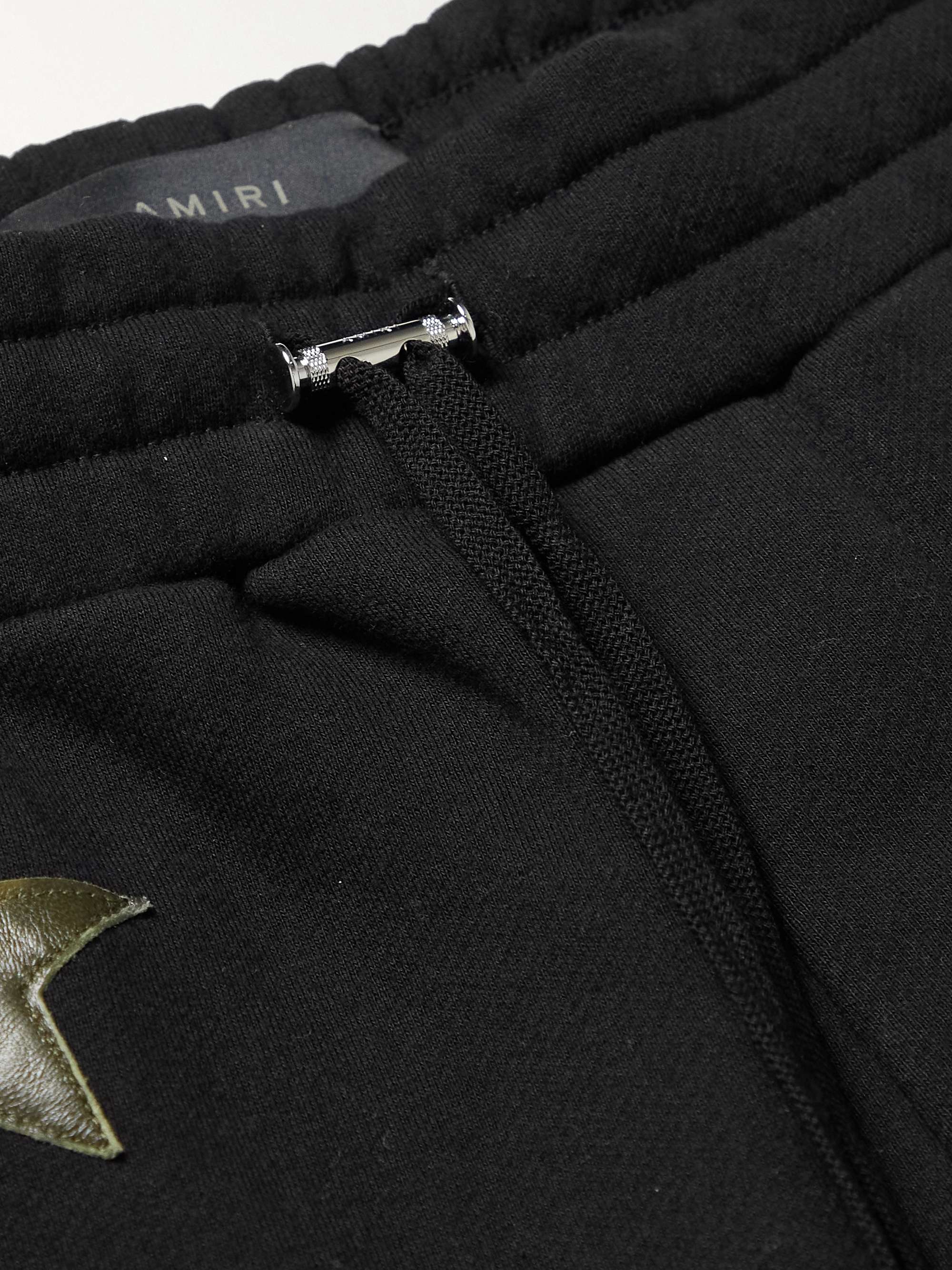 AMIRI Chemist Star Leather Appliquéd Cotton-Jersey Sweatpants