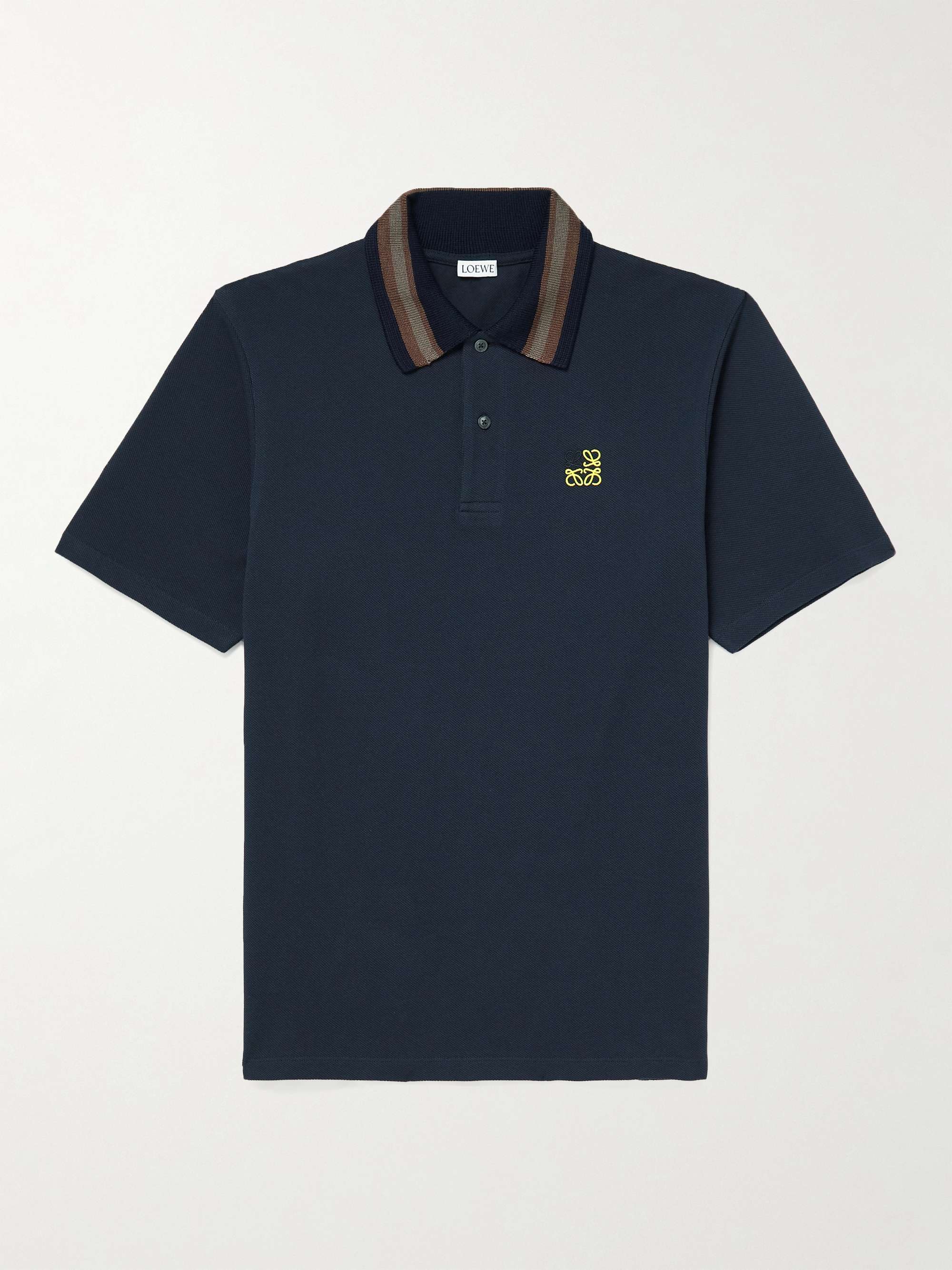 LOEWE Logo-Embroidered Cotton-Piqué Polo Shirt