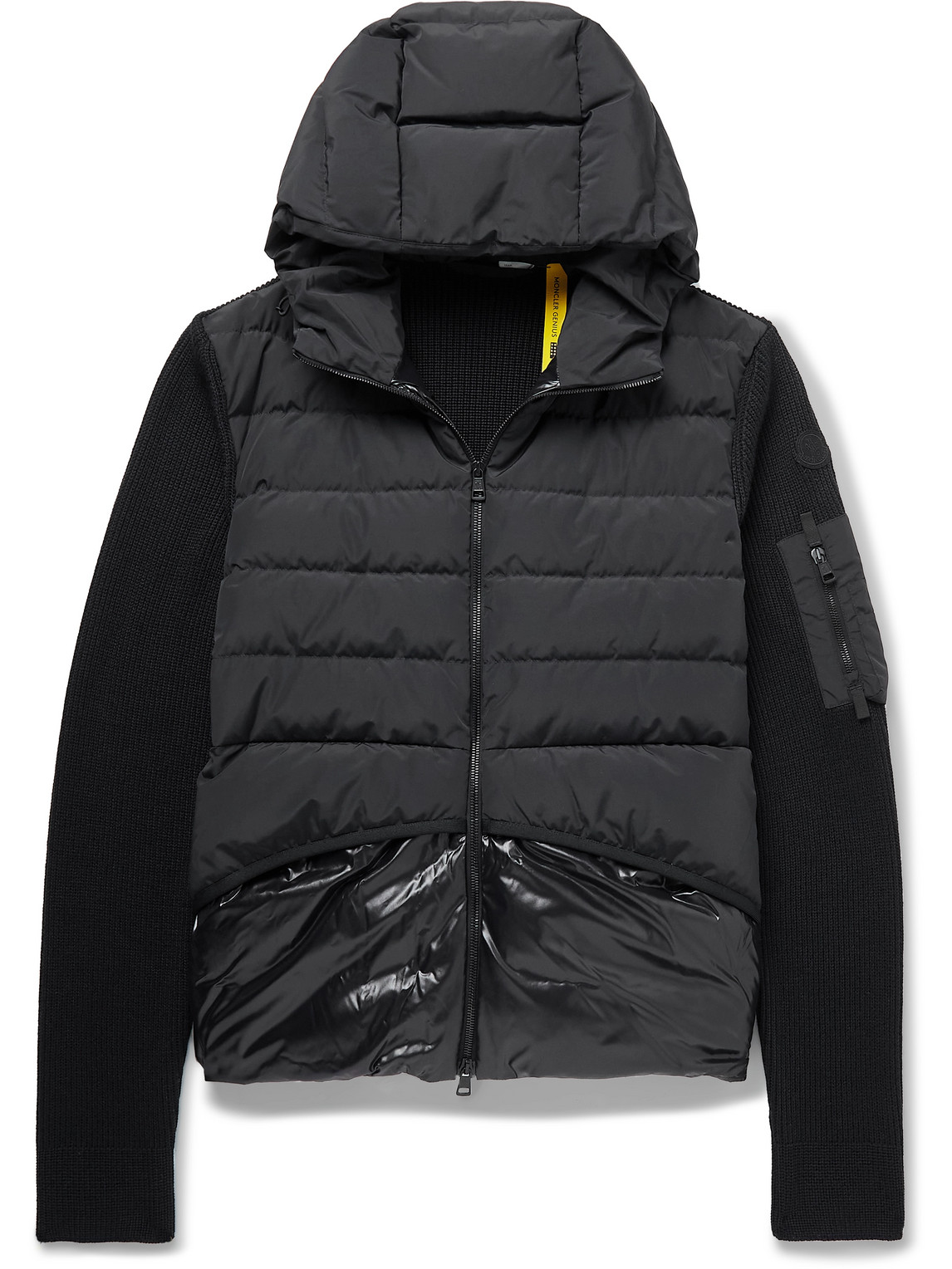 Moncler Genius 2 Moncler 1952 Ribbed Wool and Quilted Shell Down Hooded Jacket