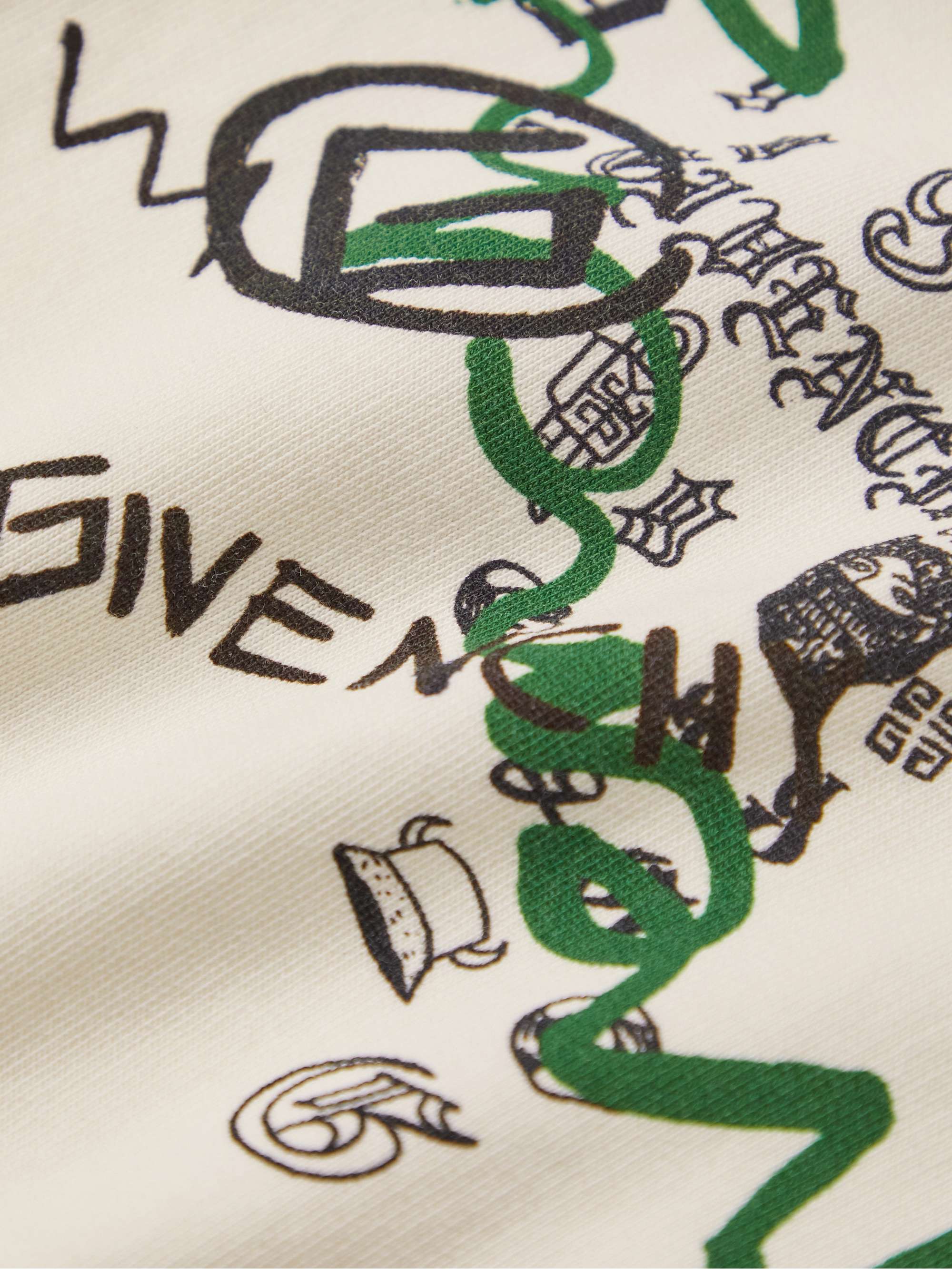 GIVENCHY Graffiti-Print Cotton-Blend Jersey Hoodie