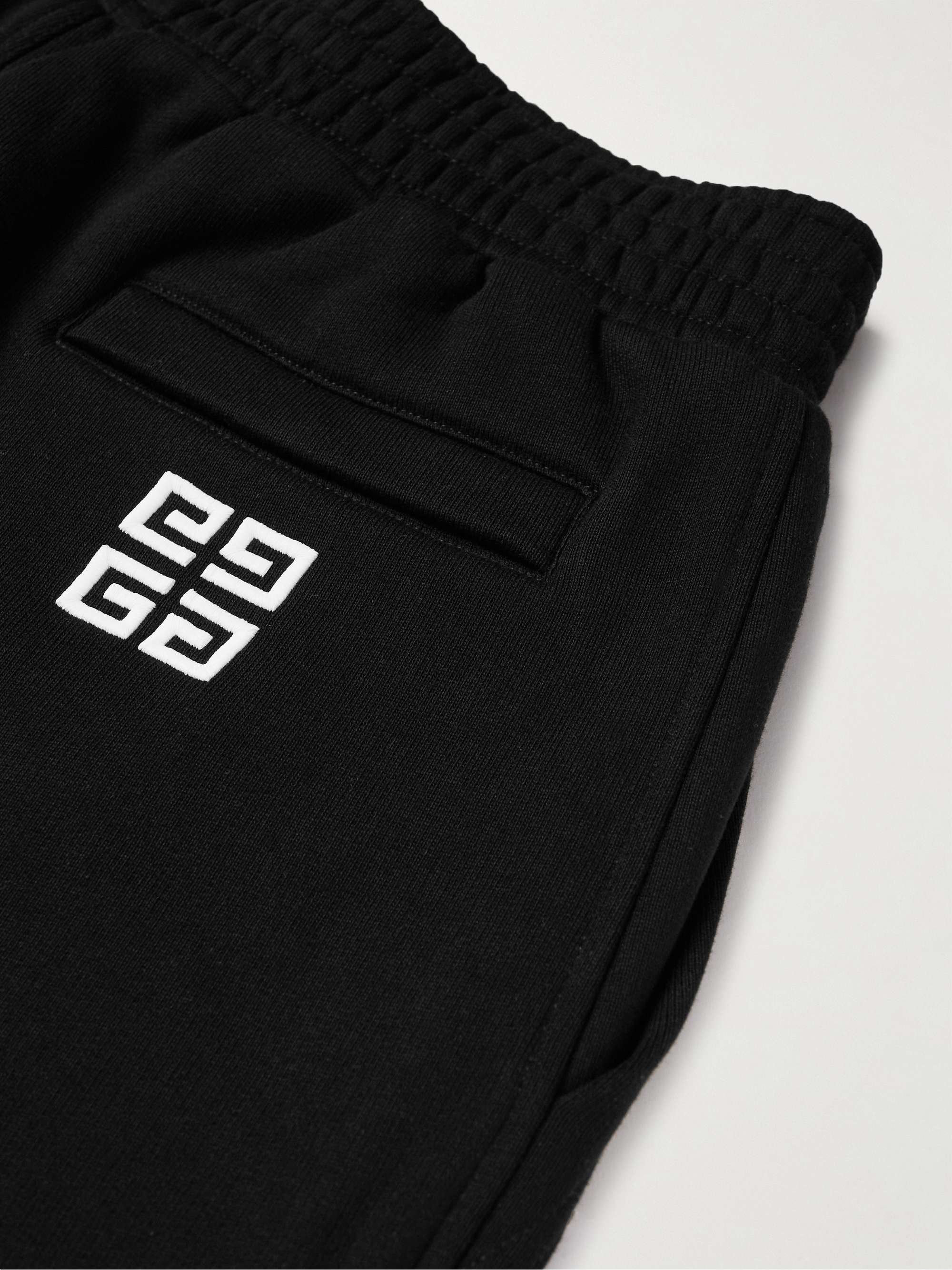 GIVENCHY Wide-Leg Logo-Embroidered Cotton-Jersey Shorts
