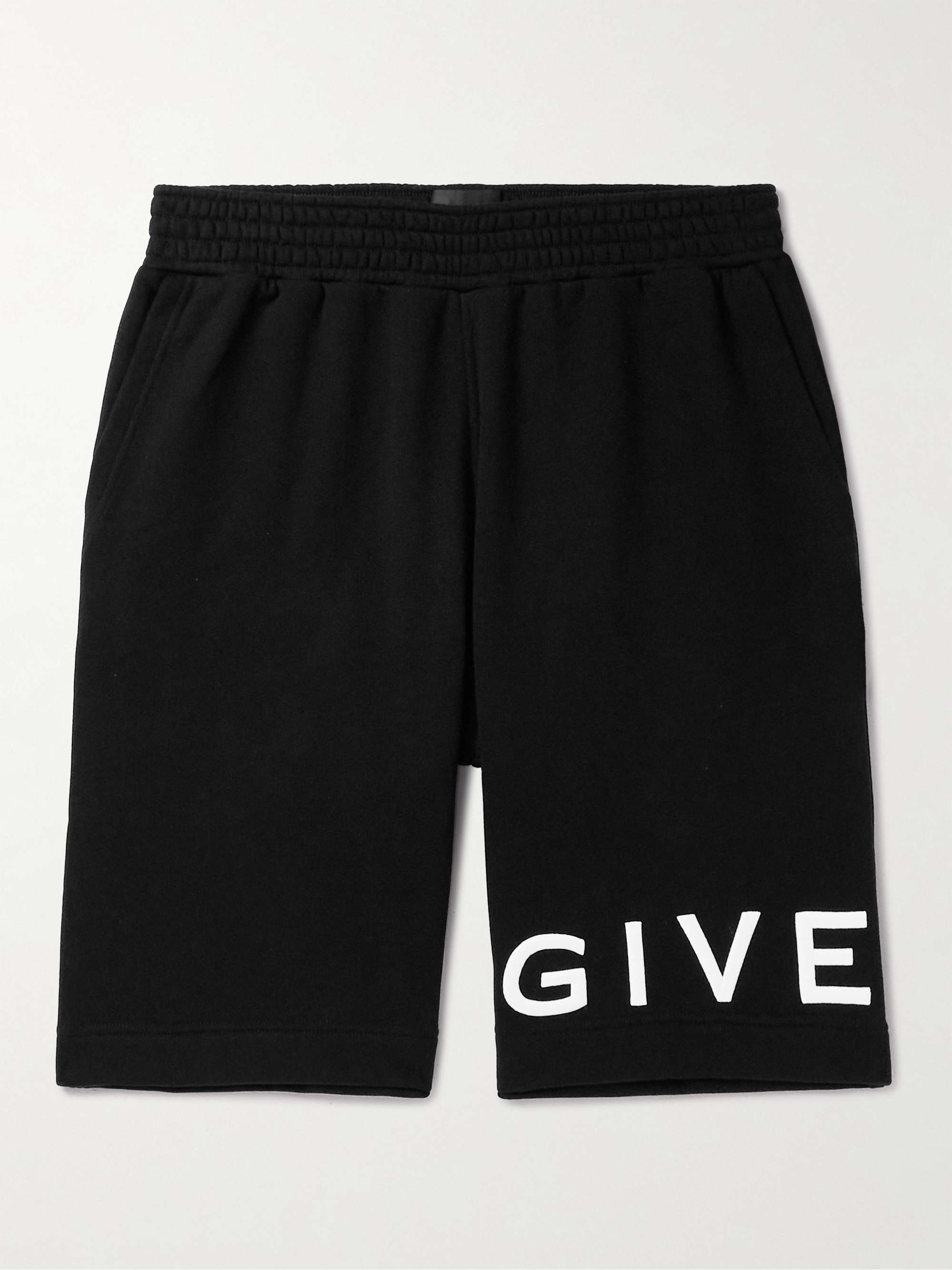 GIVENCHY Wide-Leg Logo-Embroidered Cotton-Jersey Shorts