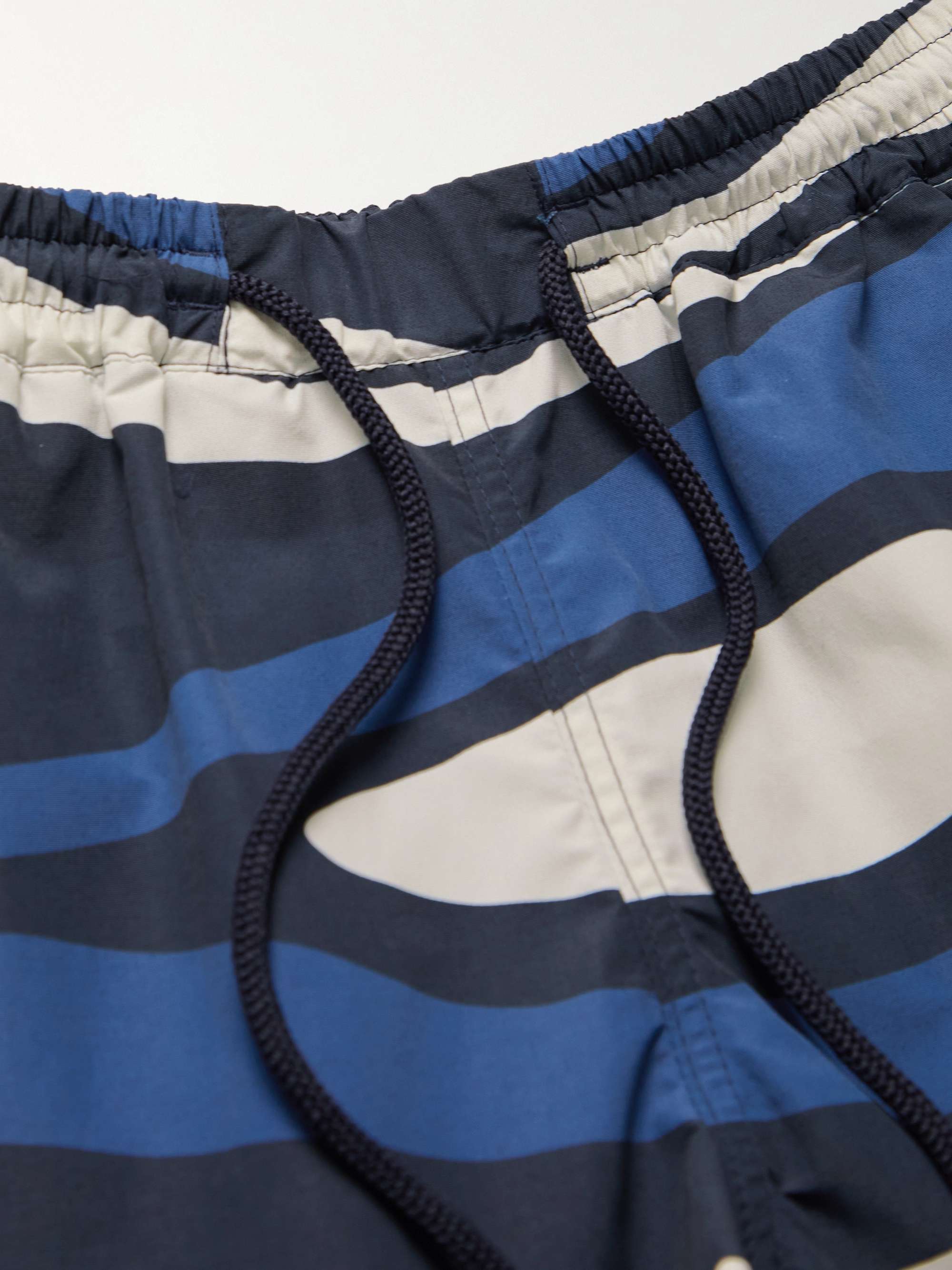 A KIND OF GUISE Gili Striped Short-Length Swim Shorts