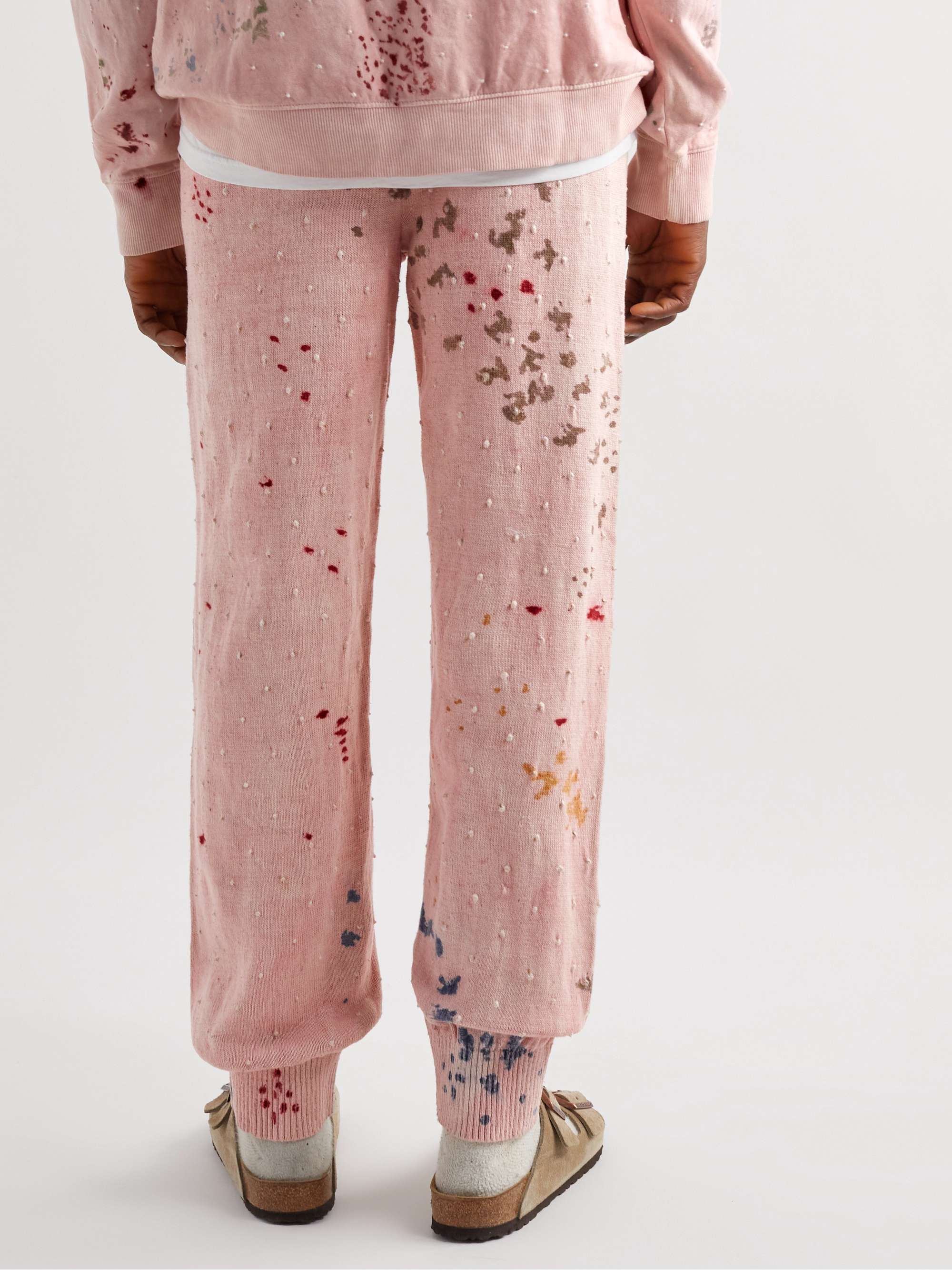 11.11/ELEVEN ELEVEN Straight-Leg Bandhani-Dyed and Painted Organic Cotton Drawstring Trousers