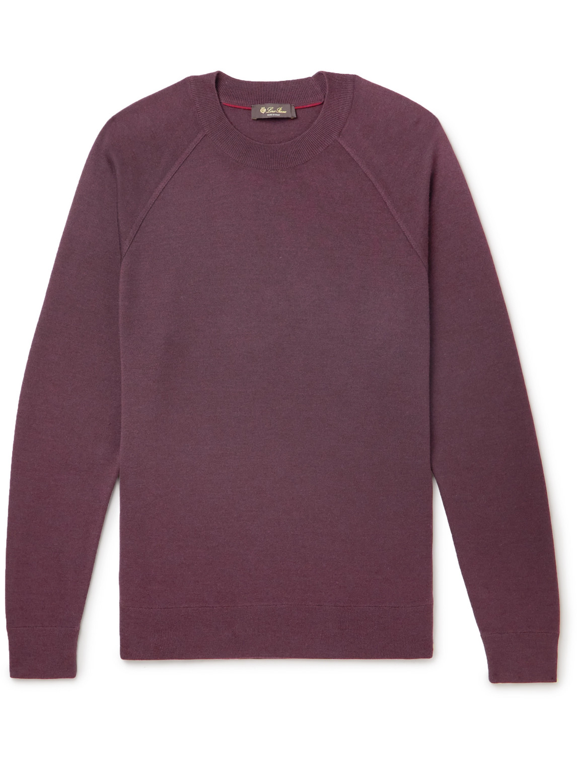 Loro Piana Cashmere, Virgin Wool And Silk-blend Sweater In Burgundy