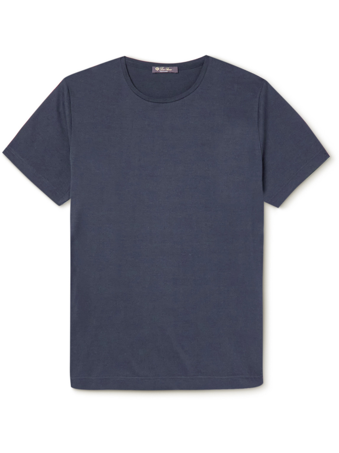 Loro Piana Slim-fit Silk And Cotton-blend Jersey T-shirt In Blue
