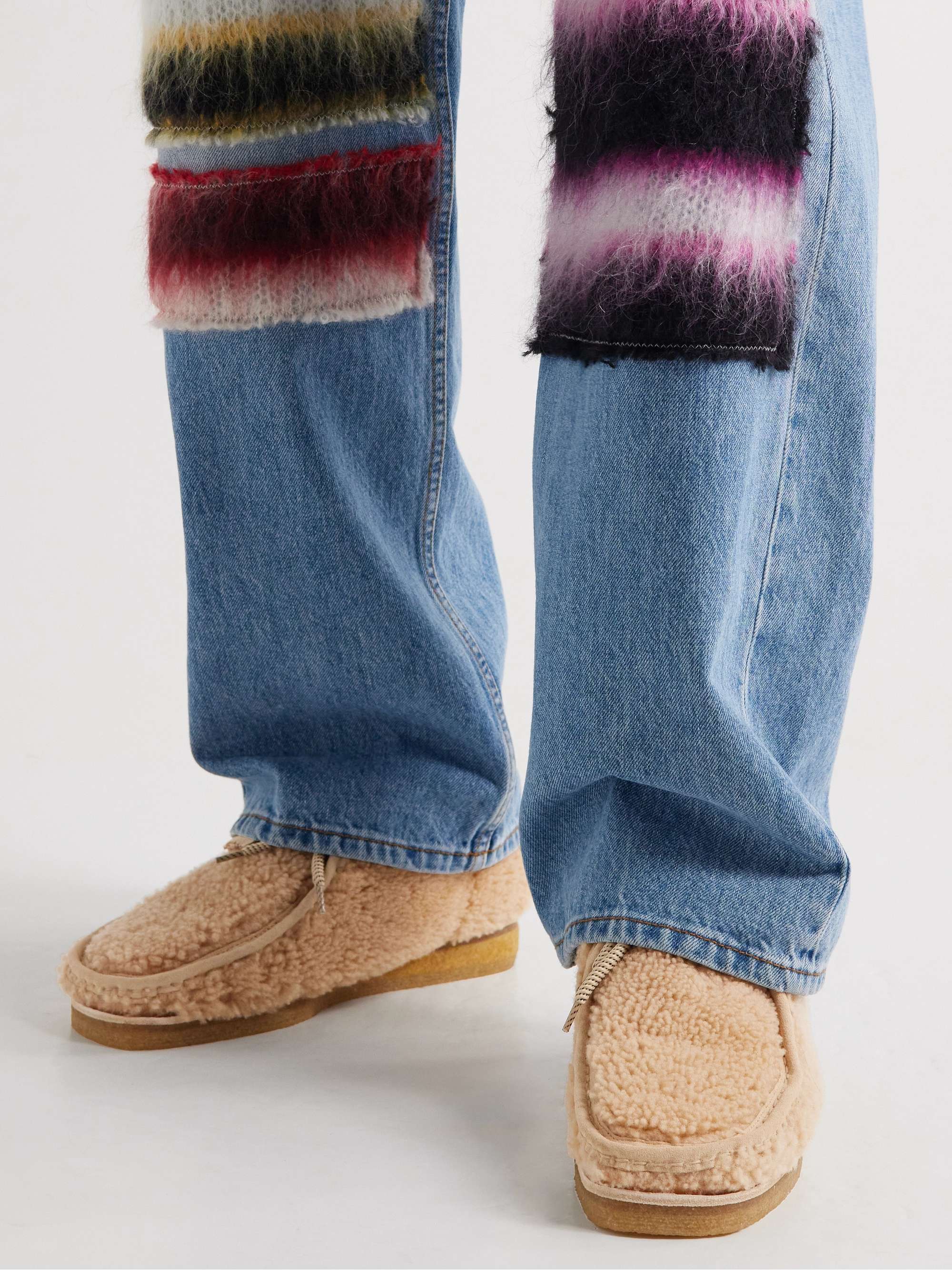 MONCLER GENIUS + Clarks 2 Moncler 1952 Wallabee Suede-Trimmed Faux Shearling Chukka Boots