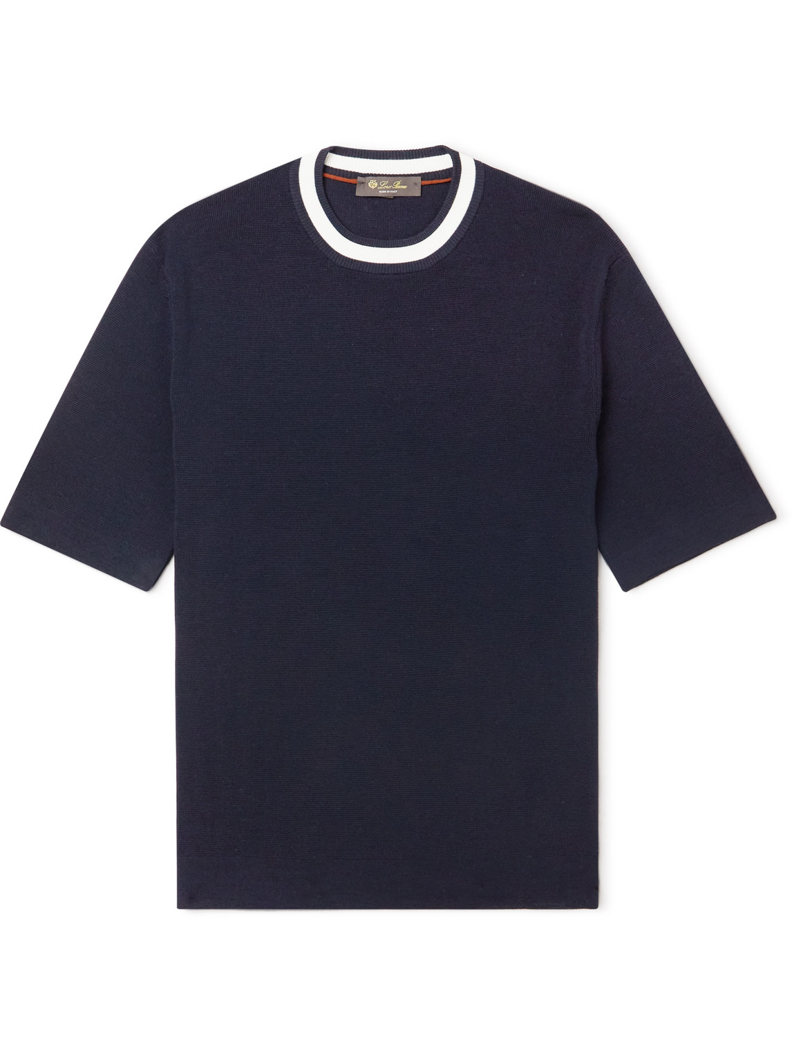 Loro Piana Virgin Wool And Silk-blend T-shirt In Blue