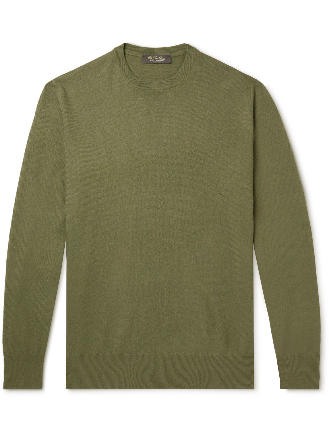 Loro Piana Slim-fit Garment-dyed Baby Cashmere Sweater In Green