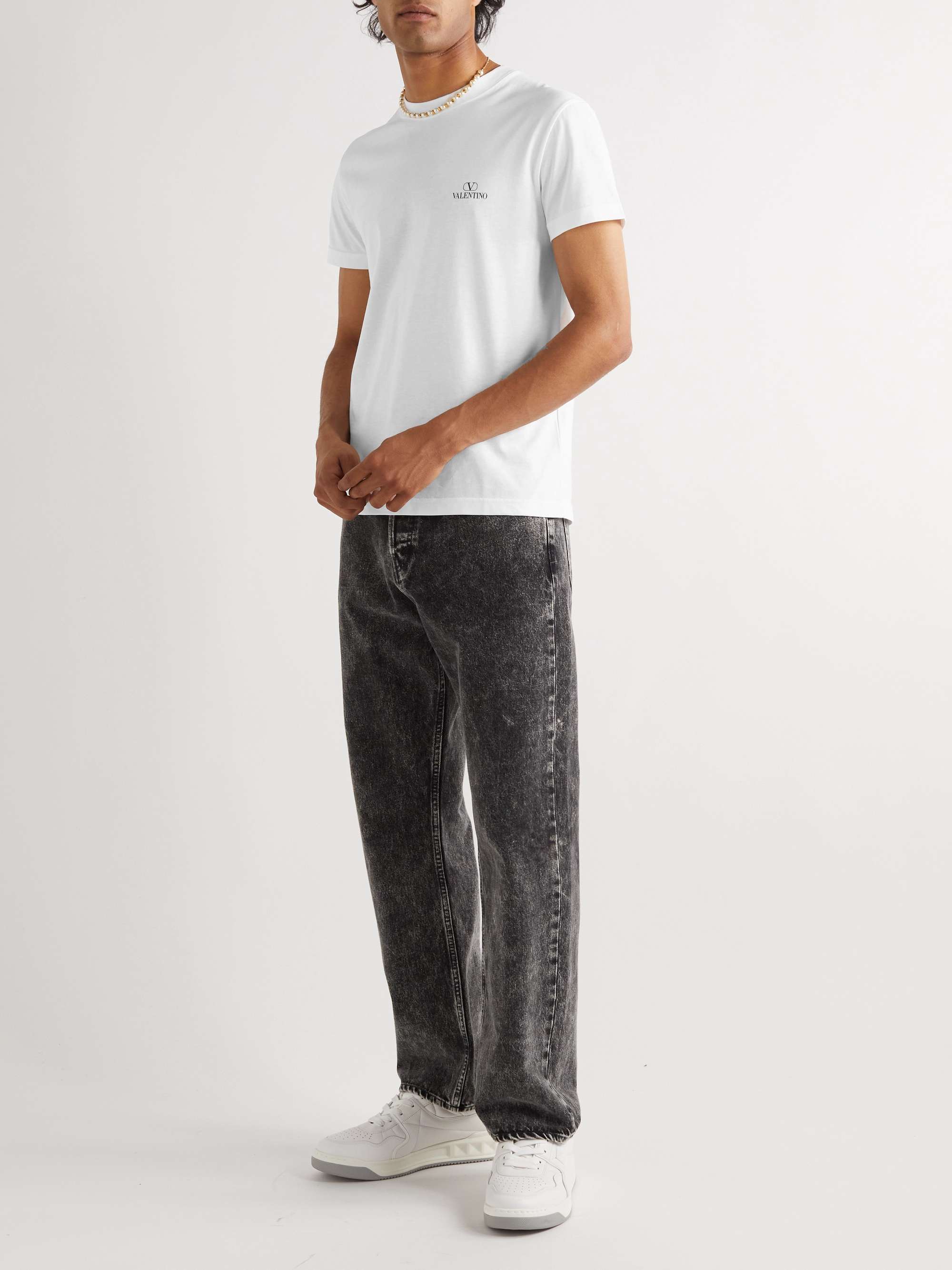 VALENTINO Slim-Fit Logo-Print Cotton-Jersey T-Shirt