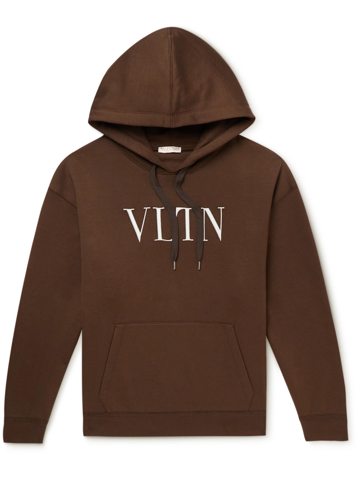 Valentino Logo-Embroidered Cotton-Blend Jersey Hoodie