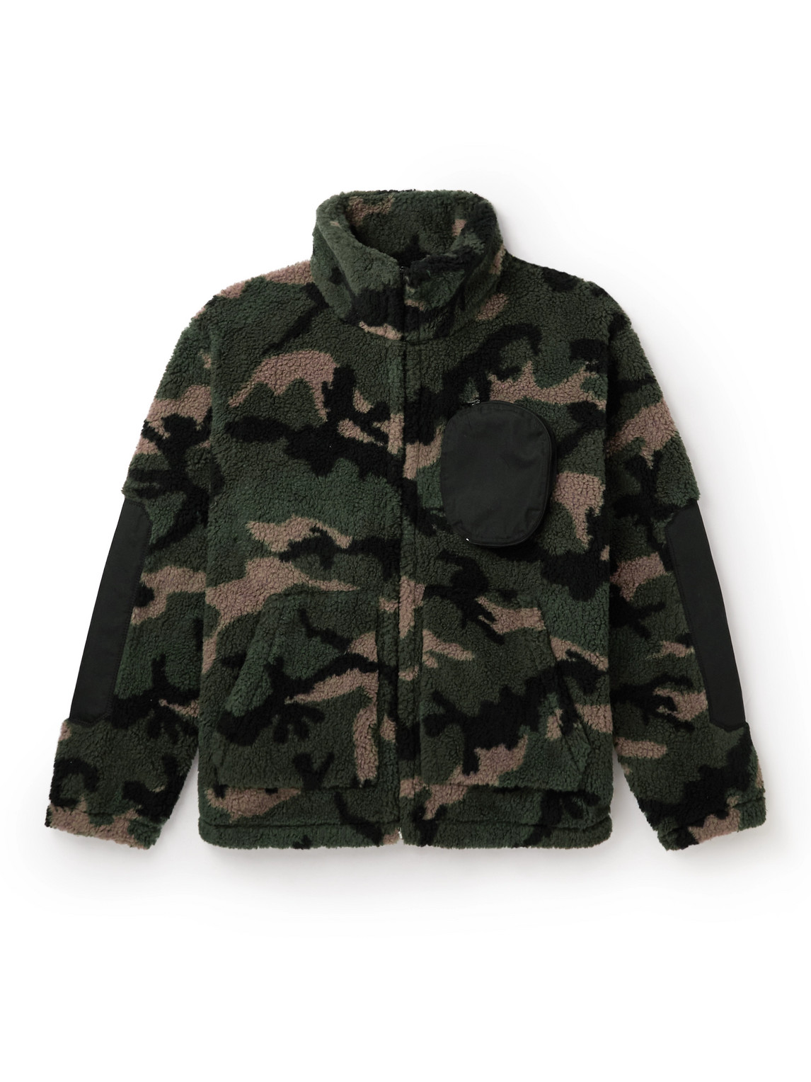Valentino Nylon-Trimmed Camouflage-Print Fleece Jacket