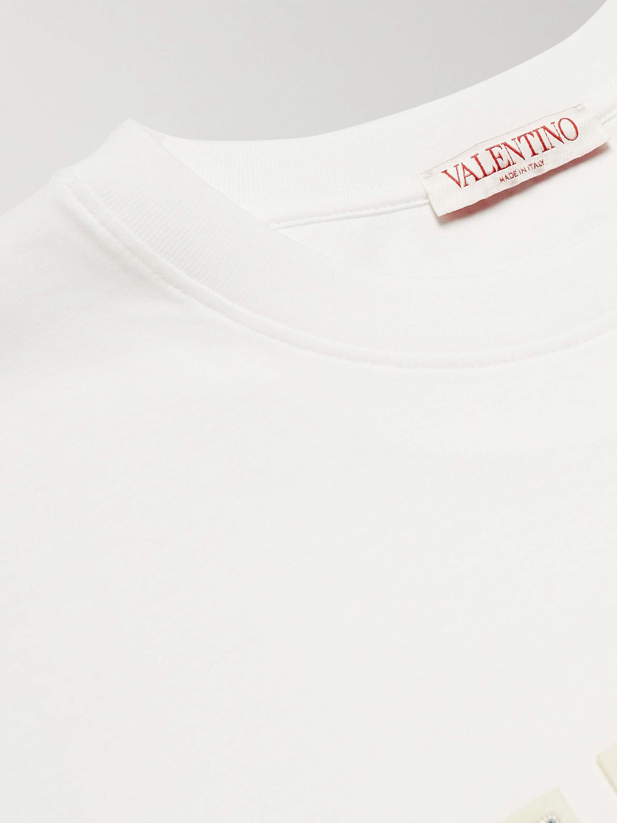 VALENTINO Logo-Appliquéd Cotton-Jersey T-Shirt