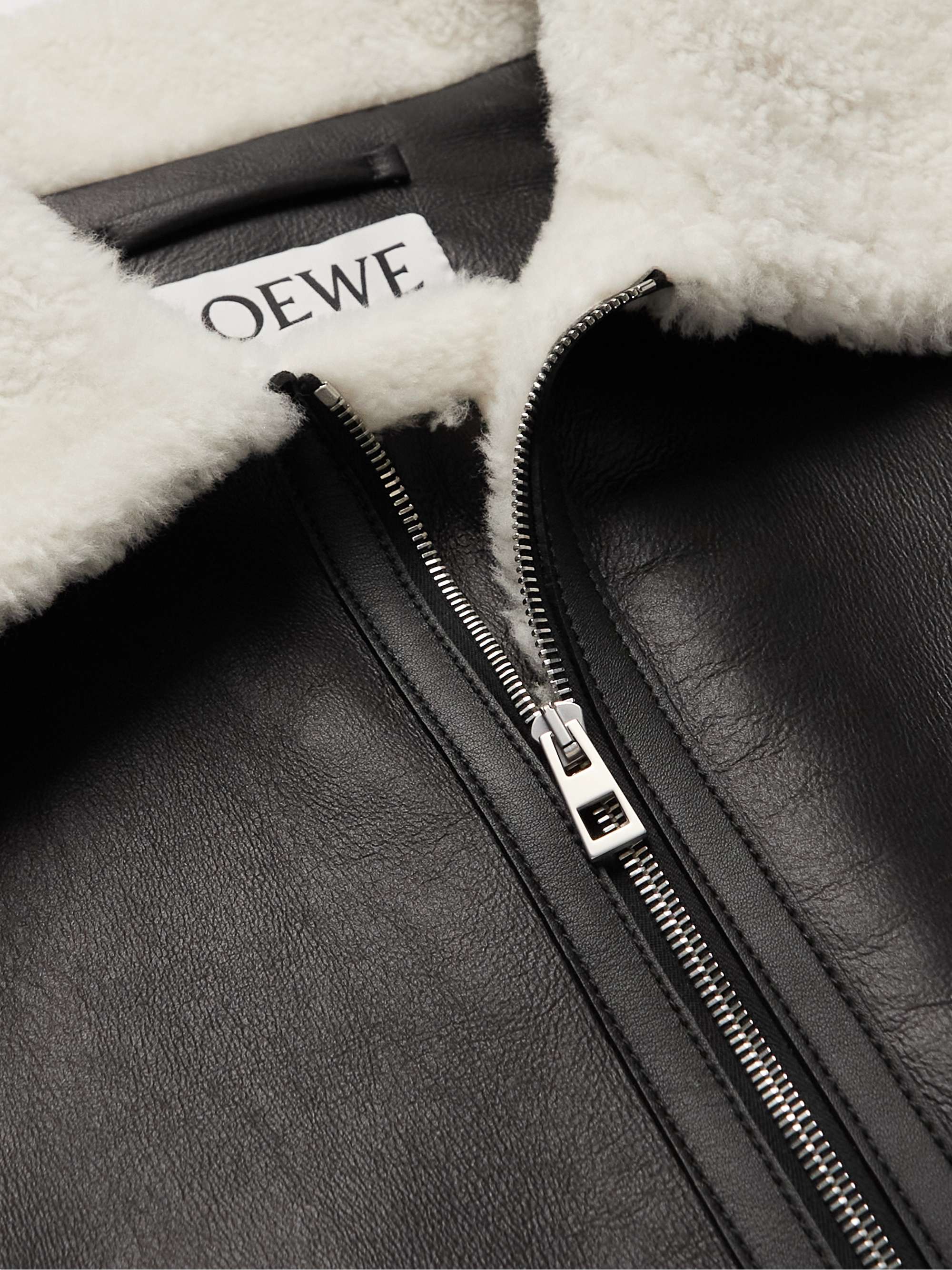 LOEWE Shearling-Lined Leather Jacket