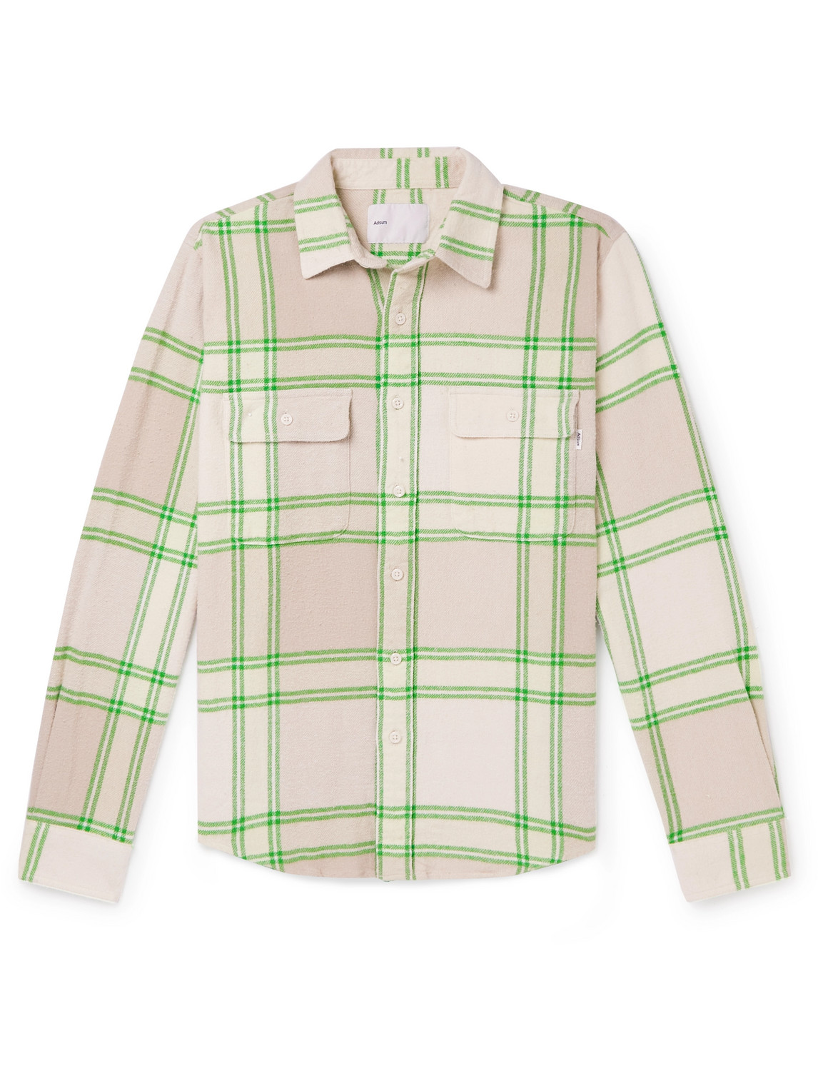 Adsum Checked Cotton-flannel Shirt In Green