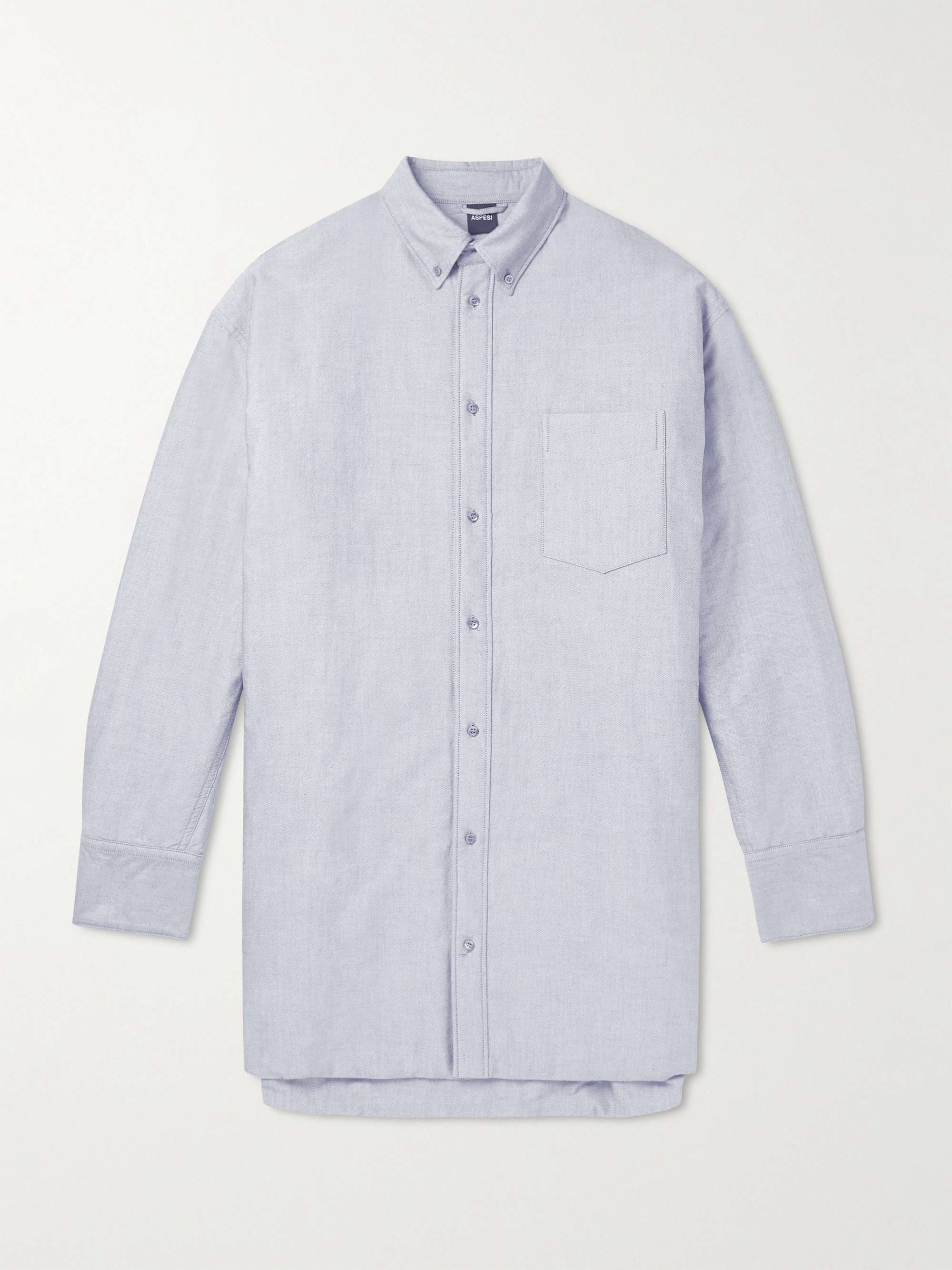 ASPESI Button-Down Collar Padded Cotton Oxford Shirt