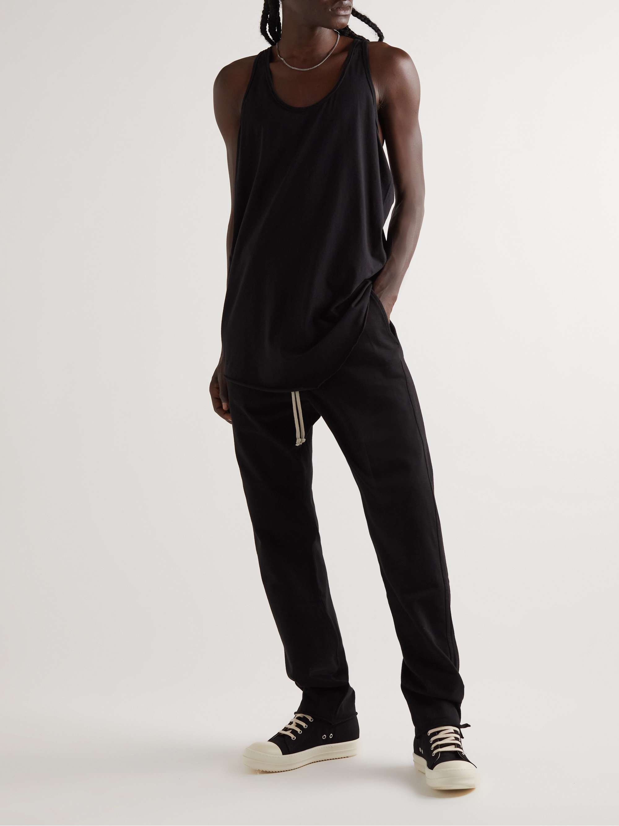Rick Owens DRKSHDW Haltar Cotton-jersey Tank Top in Black for Men Mens Clothing T-shirts Sleeveless t-shirts 