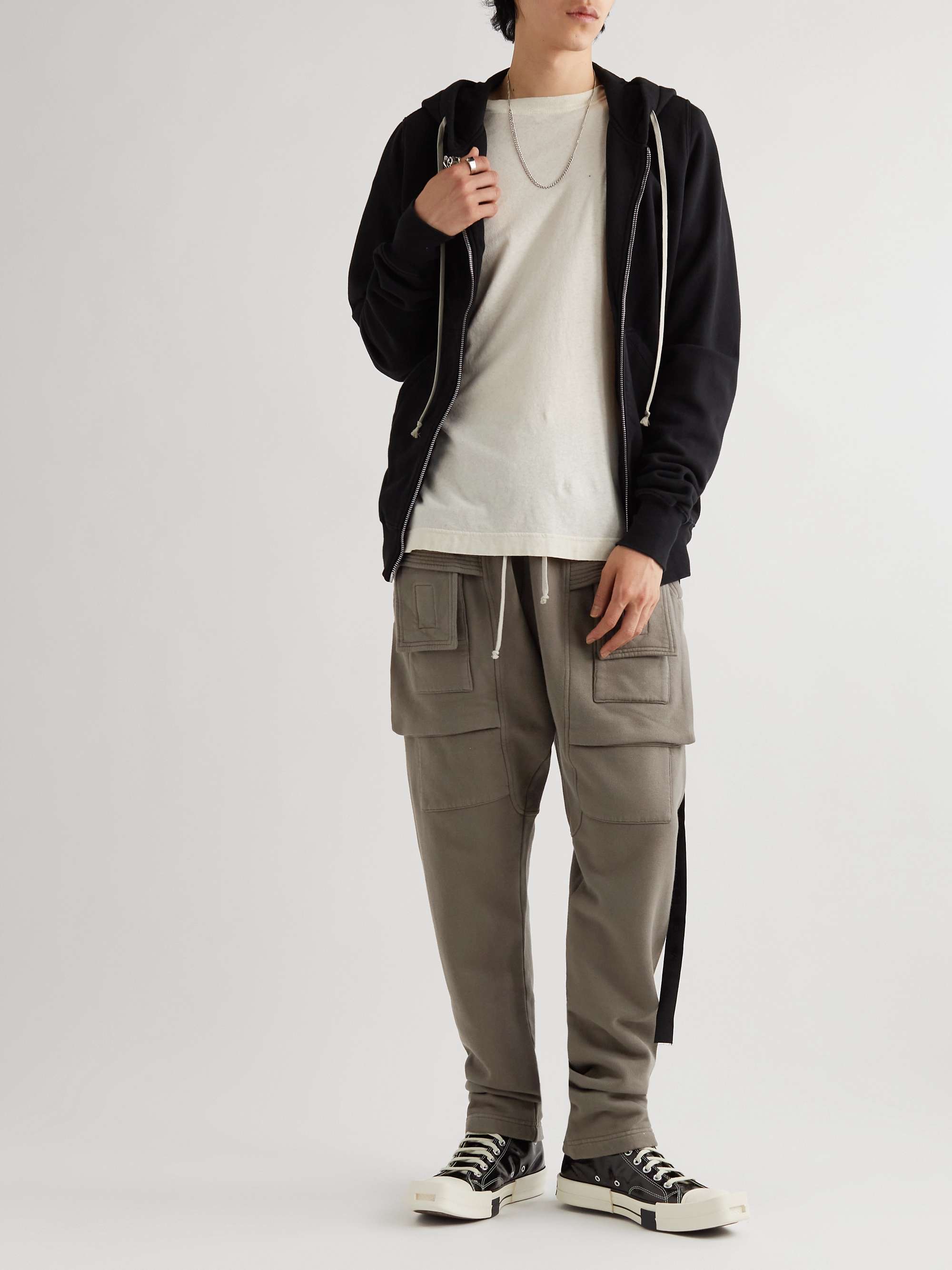 Creatch Tapered Cotton-Jersey Cargo Drawstring Trousers