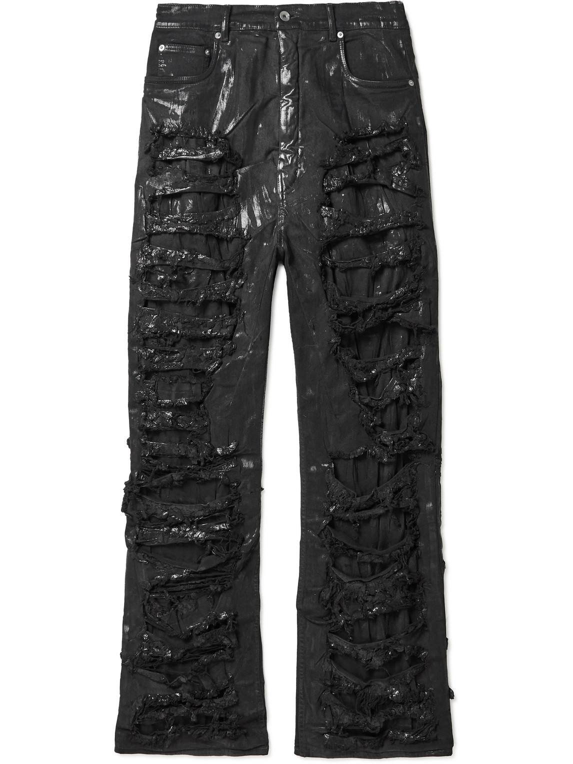 Rick Owens Drkshdw Geth Slim-fit Distressed Jeans In Black