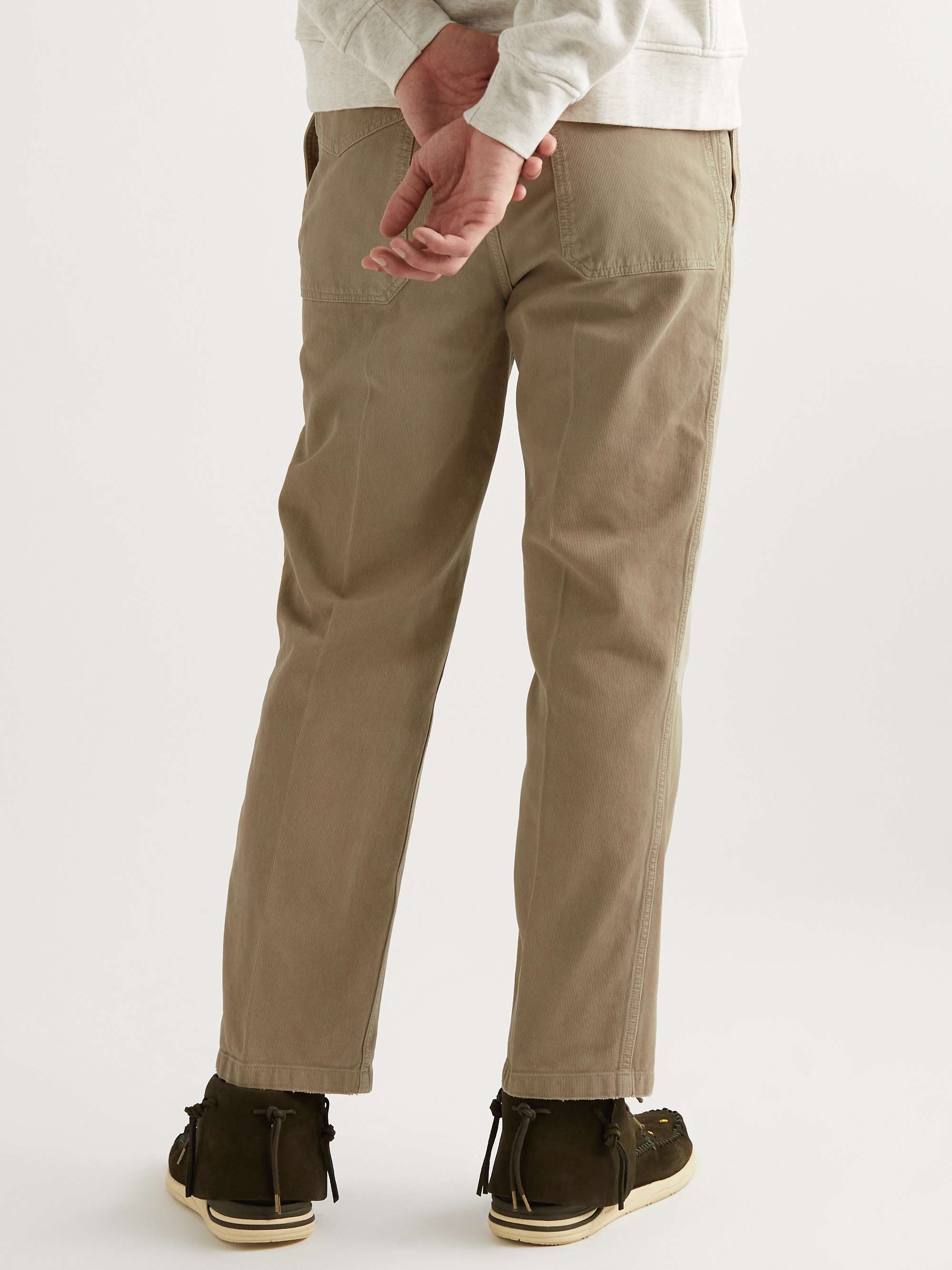 VISVIM Gifford Straight-Leg Distressed Cotton-Corduroy Trousers