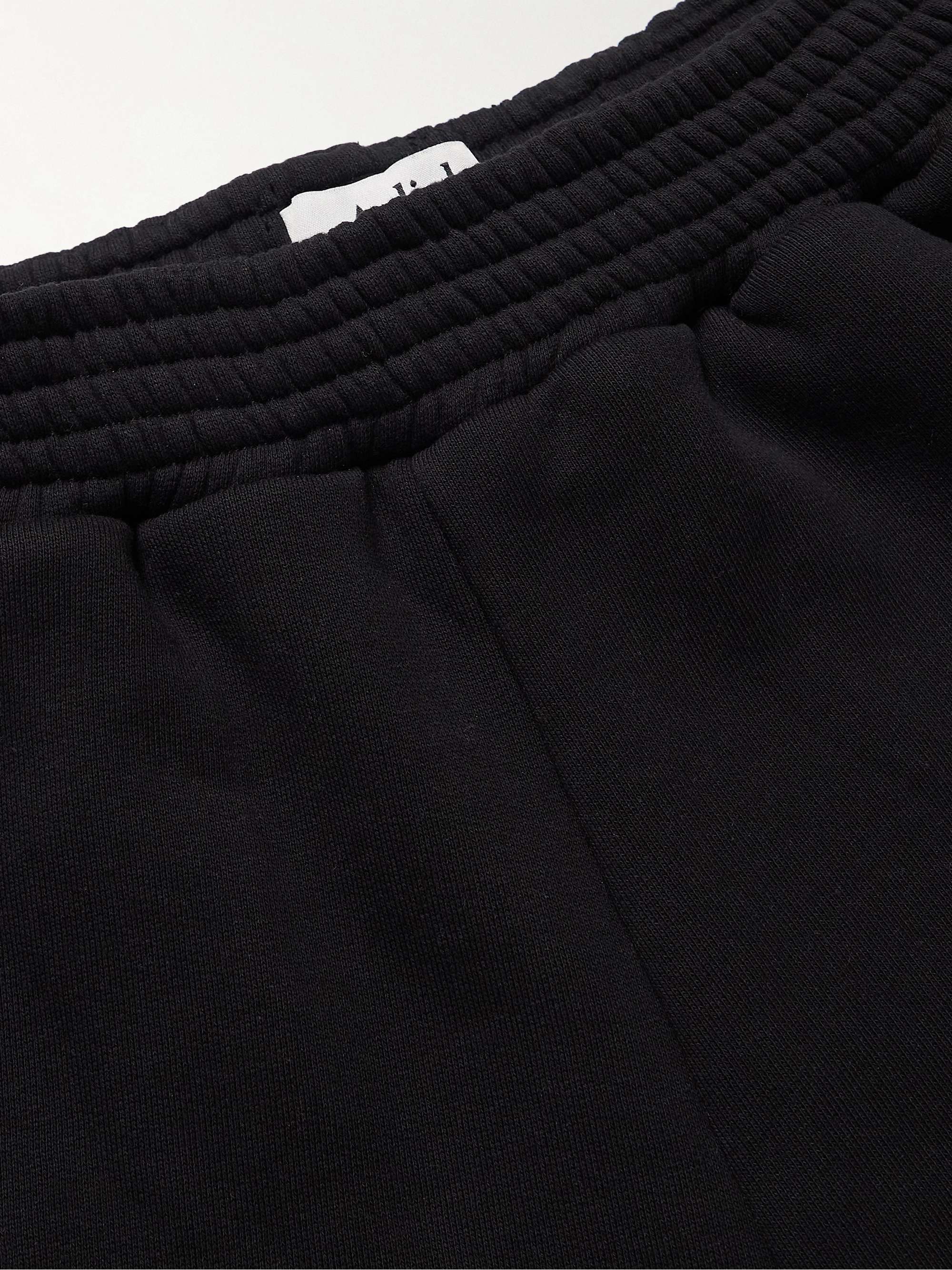 ADISH Wide-Leg Logo-Embroidered Cotton-Jersey Drawstring Shorts