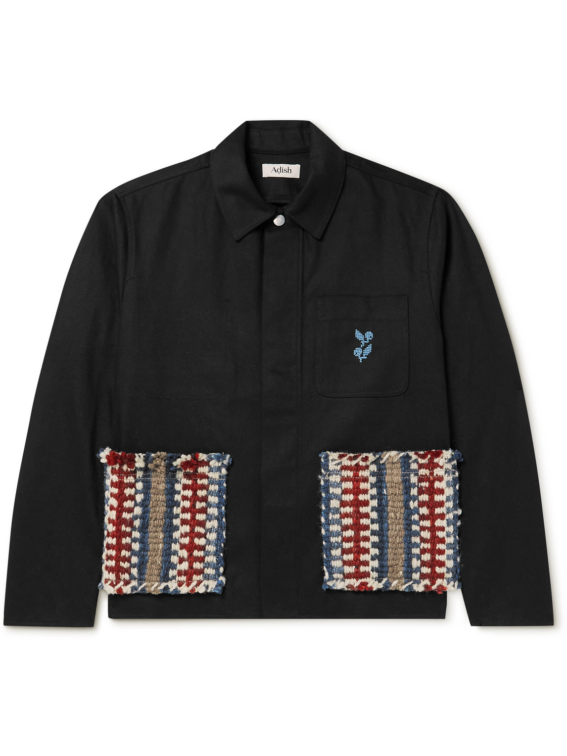 Adish Logo-embroidered Wool-trimmed Cotton Chore Jacket In Black